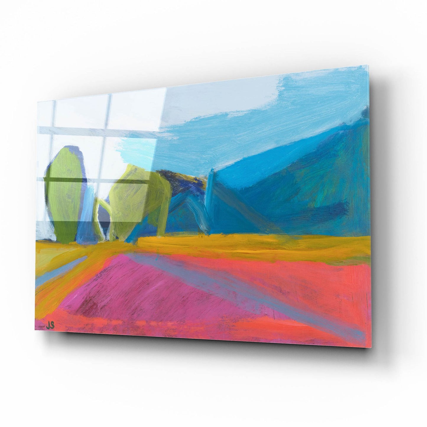 Epic Art ' Trailhead At The Farm' by Jessica Singerman, Acrylic Glass Wall Art,16x12