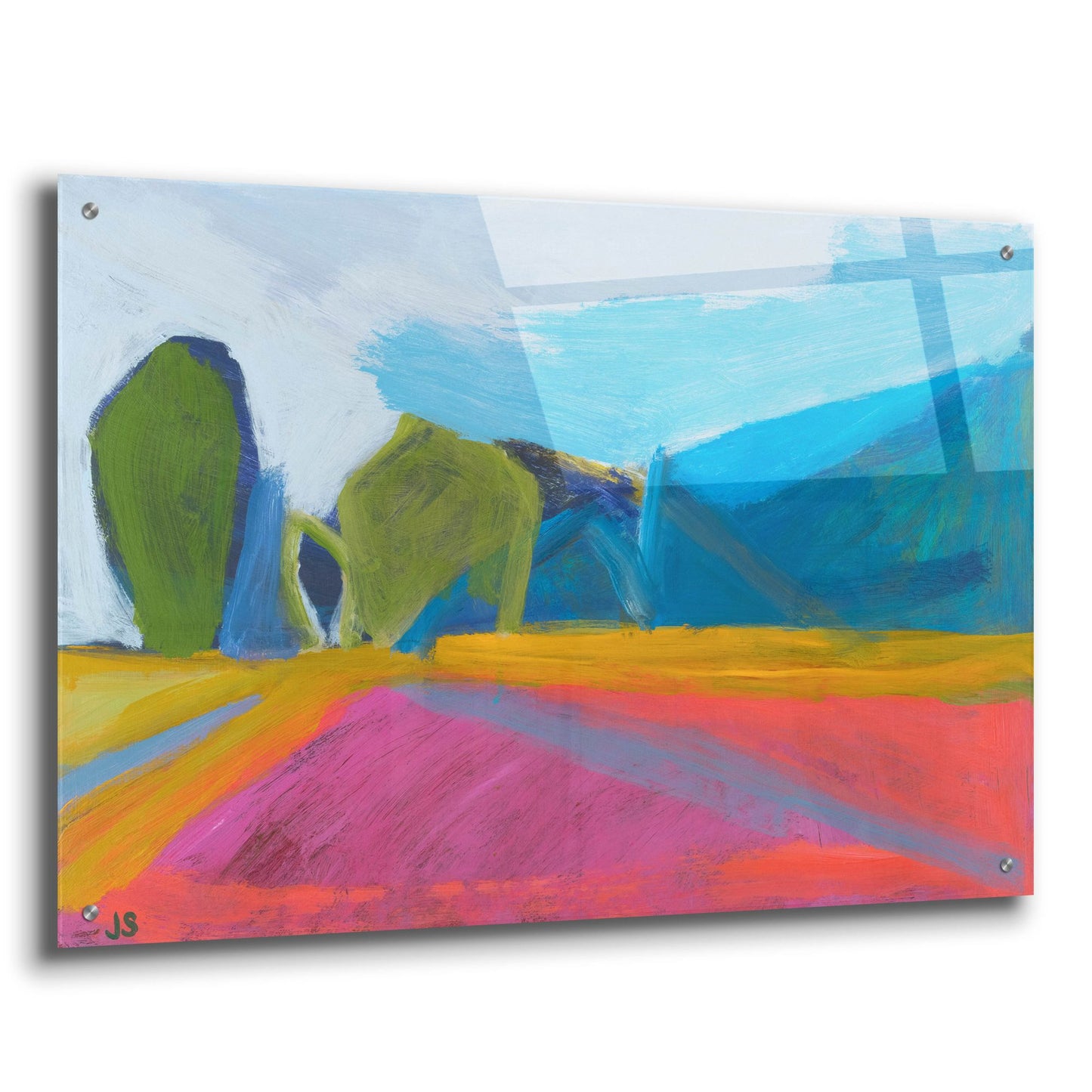 Epic Art ' Trailhead At The Farm' by Jessica Singerman, Acrylic Glass Wall Art,36x24