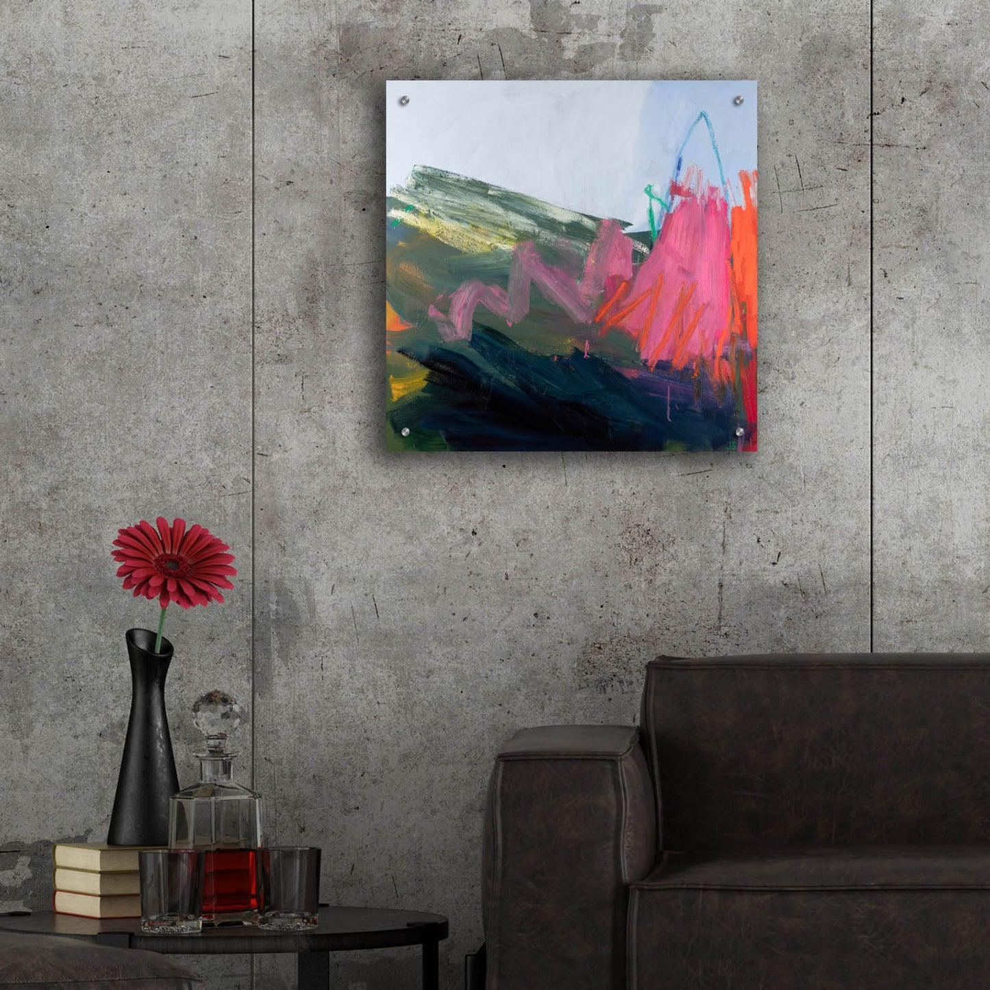 Epic Art ' Forces of Nature Pink' by Jessica Singerman, Acrylic Glass Wall Art,24x24