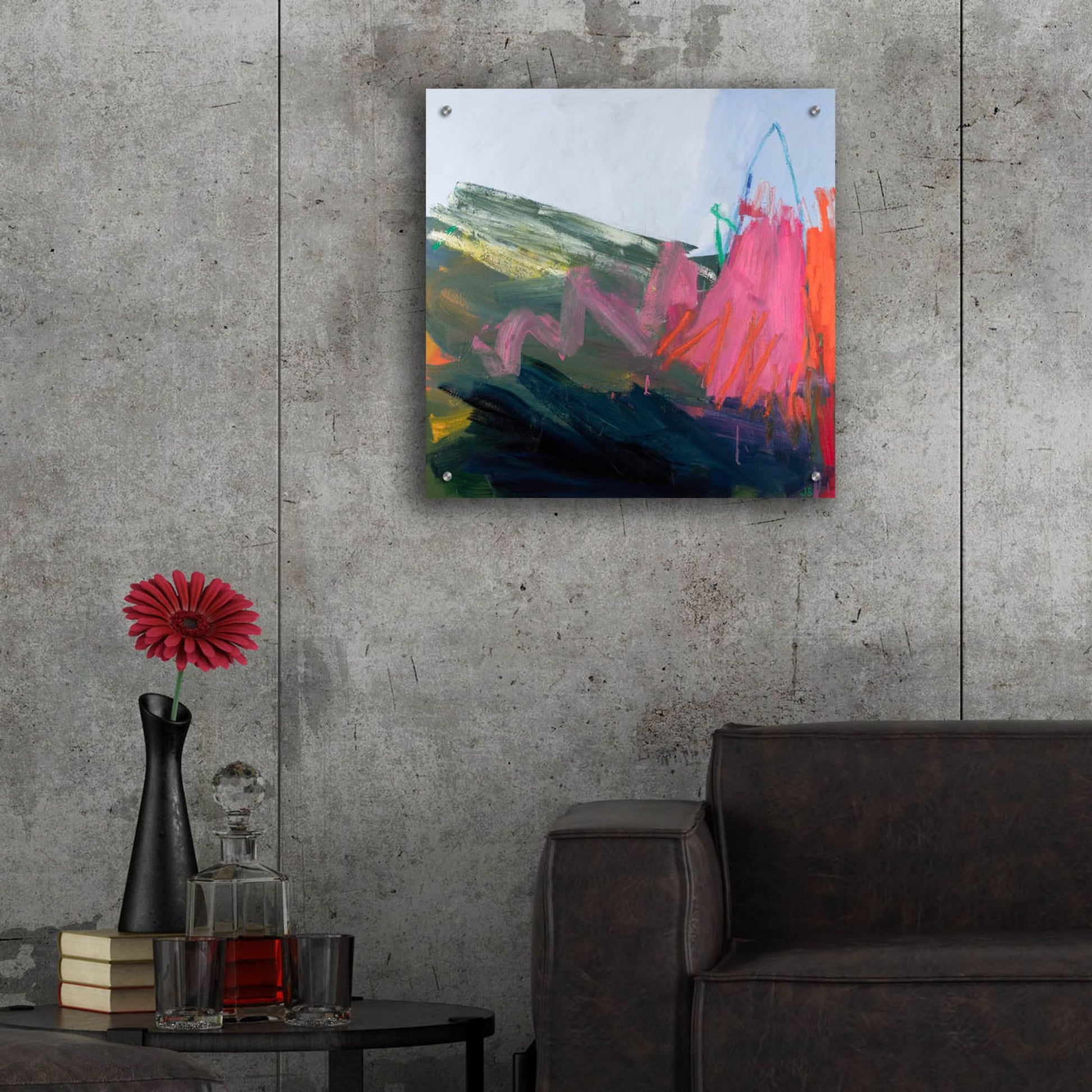 Epic Art ' Forces of Nature Pink' by Jessica Singerman, Acrylic Glass Wall Art,24x24