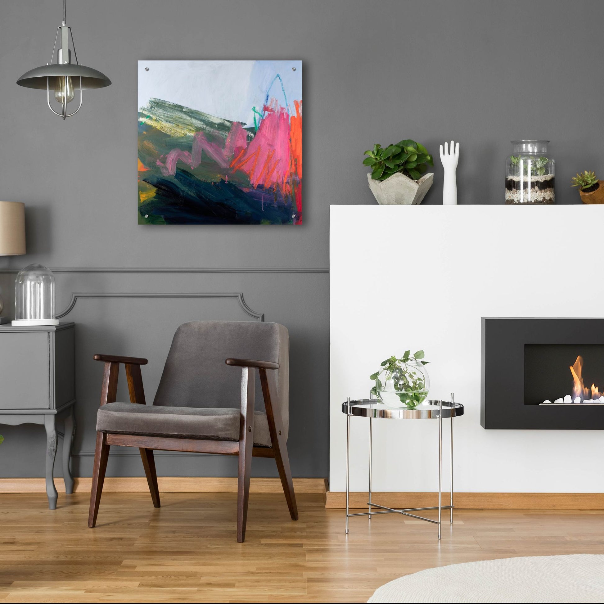 Epic Art ' Forces of Nature Pink' by Jessica Singerman, Acrylic Glass Wall Art,24x24