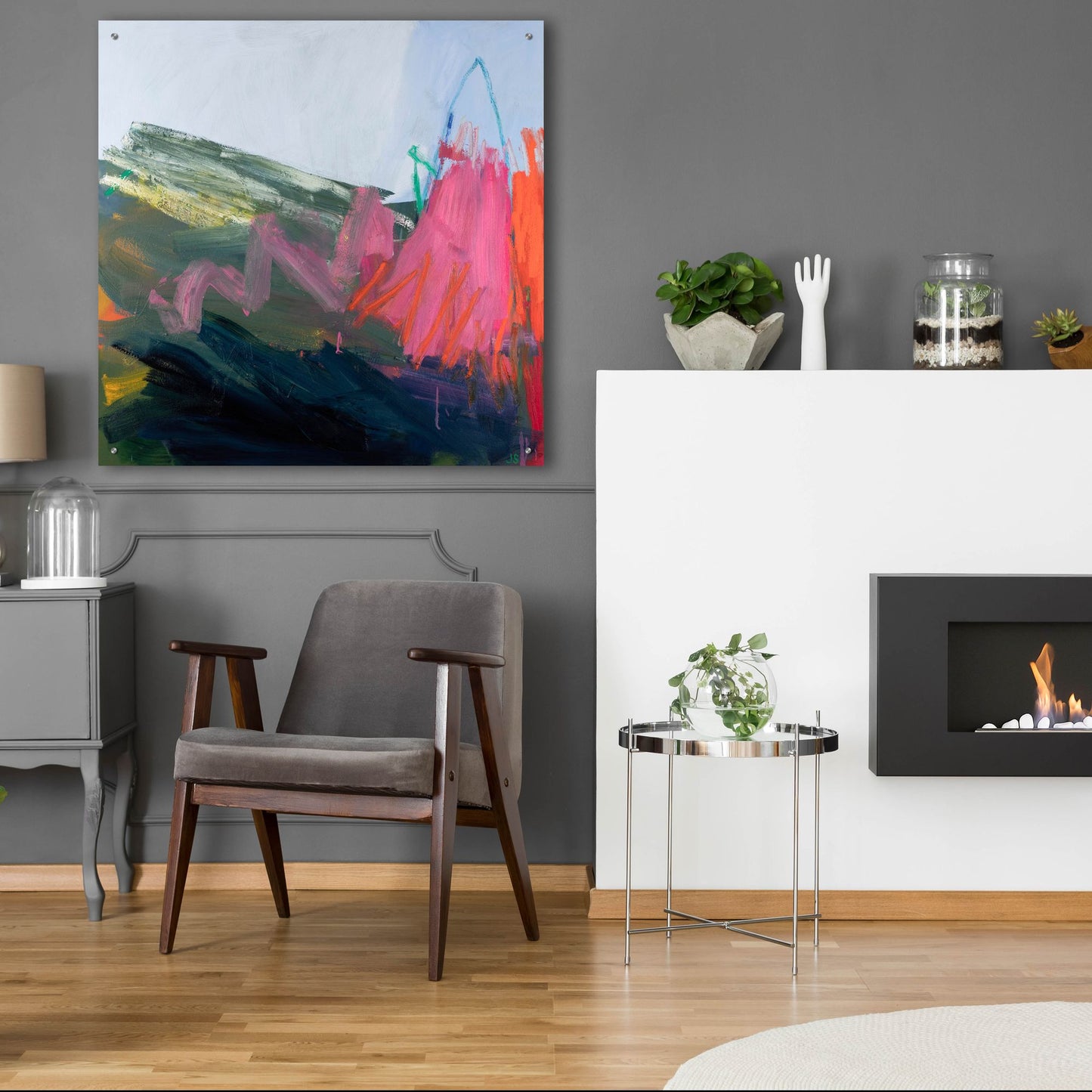 Epic Art ' Forces of Nature Pink' by Jessica Singerman, Acrylic Glass Wall Art,36x36