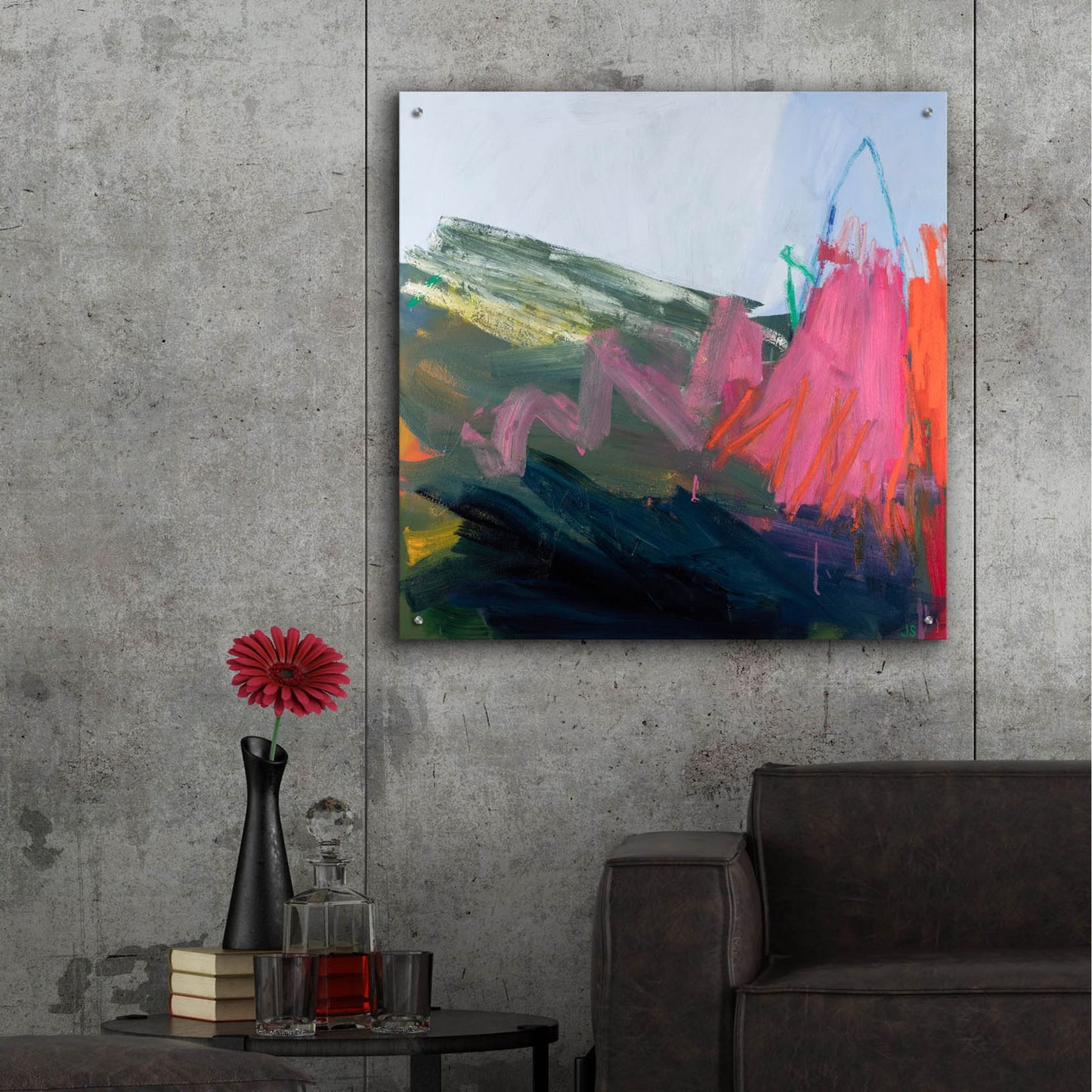 Epic Art ' Forces of Nature Pink' by Jessica Singerman, Acrylic Glass Wall Art,36x36