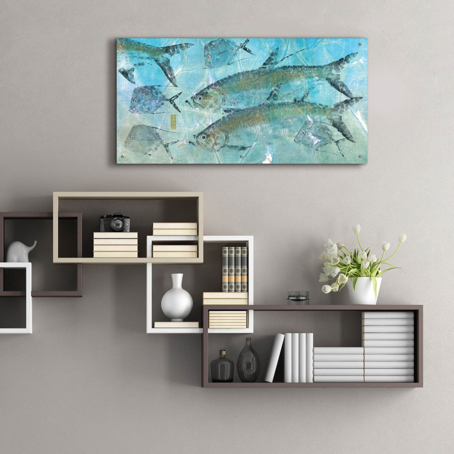 Epic Art ' Tarpon Lagoon' by Jim Roberts, Acrylic Glass Wall Art,48x24