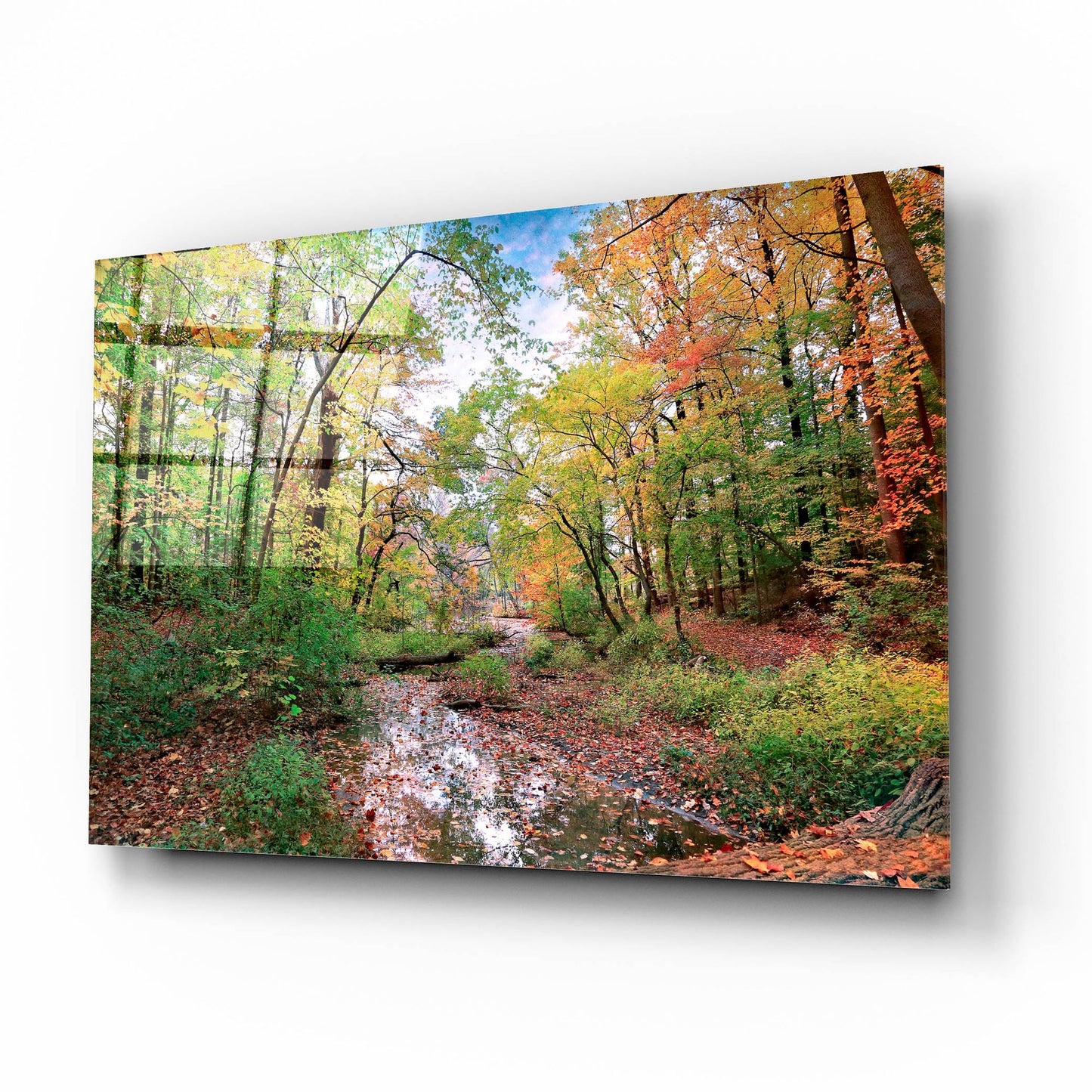 Epic Art ' Autumn at Hopkins Pond' by John Rivera, Acrylic Glass Wall Art,16x12