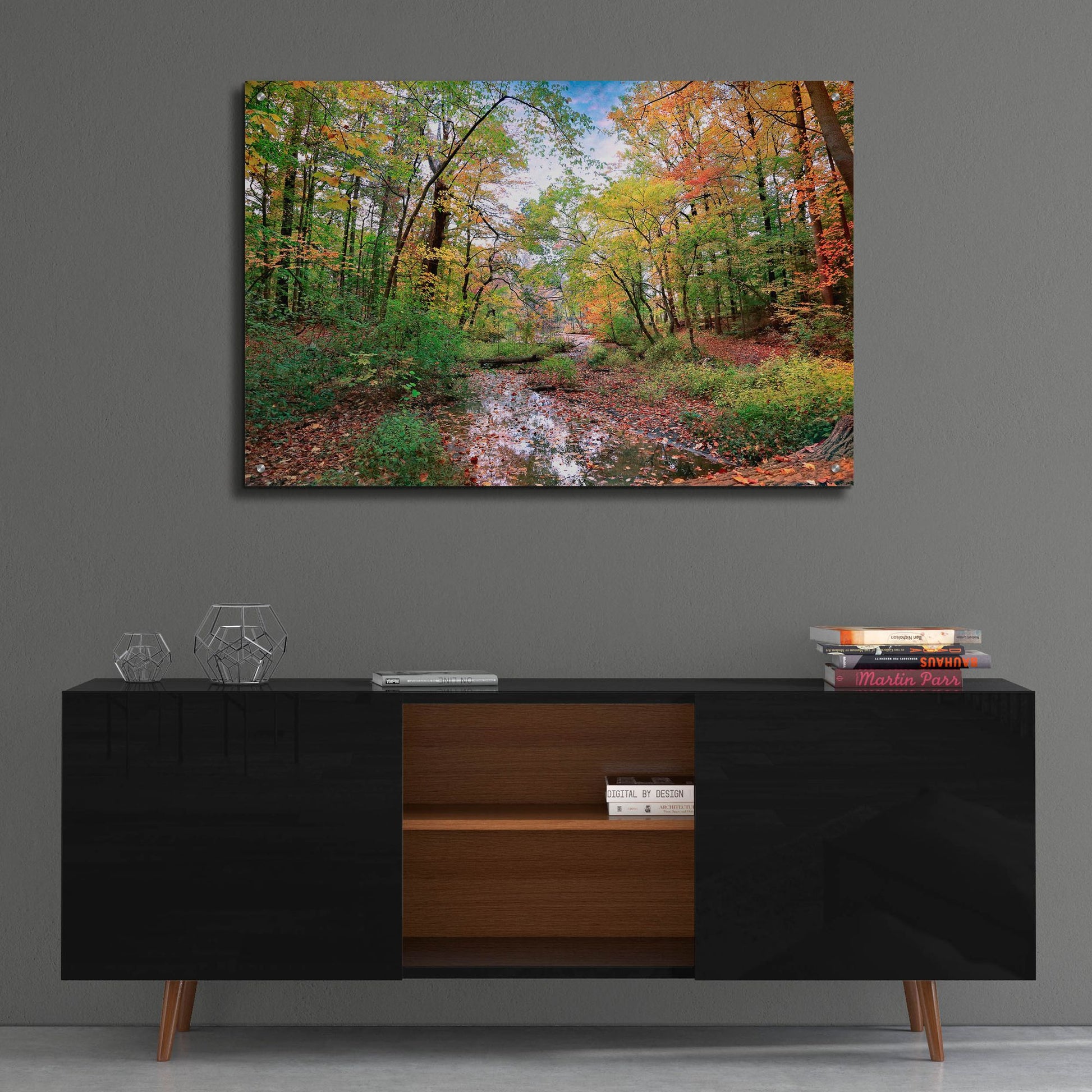 Epic Art ' Autumn at Hopkins Pond' by John Rivera, Acrylic Glass Wall Art,36x24