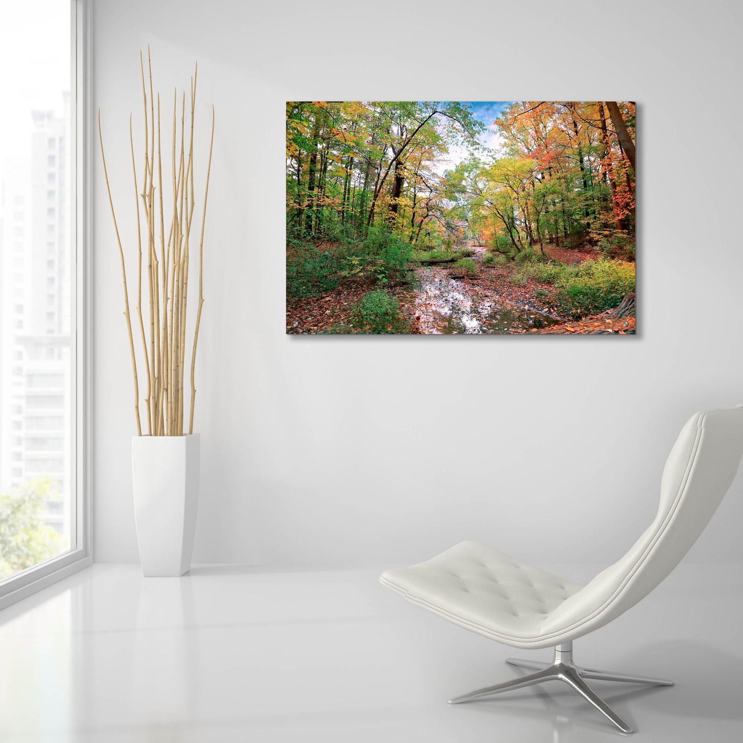 Epic Art ' Autumn at Hopkins Pond' by John Rivera, Acrylic Glass Wall Art,36x24