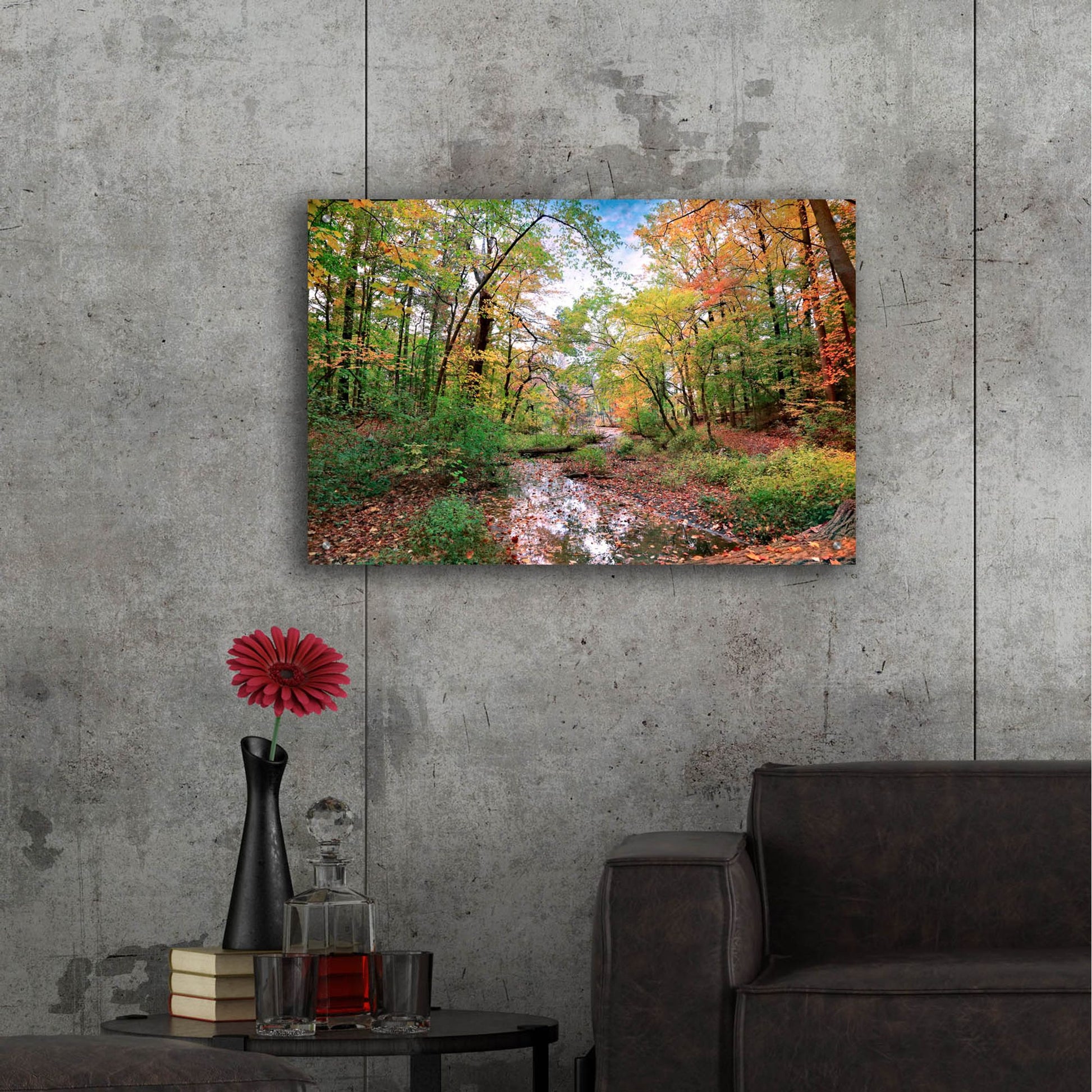 Epic Art ' Autumn at Hopkins Pond' by John Rivera, Acrylic Glass Wall Art,36x24