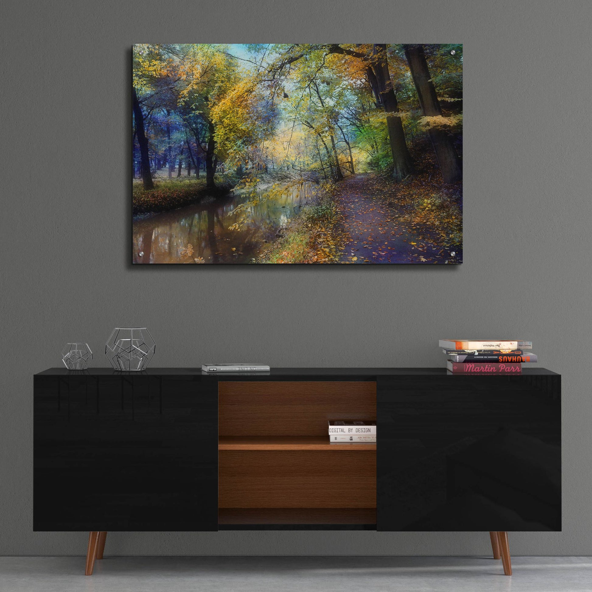 Epic Art ' Autumn Walk' by John Rivera, Acrylic Glass Wall Art,36x24