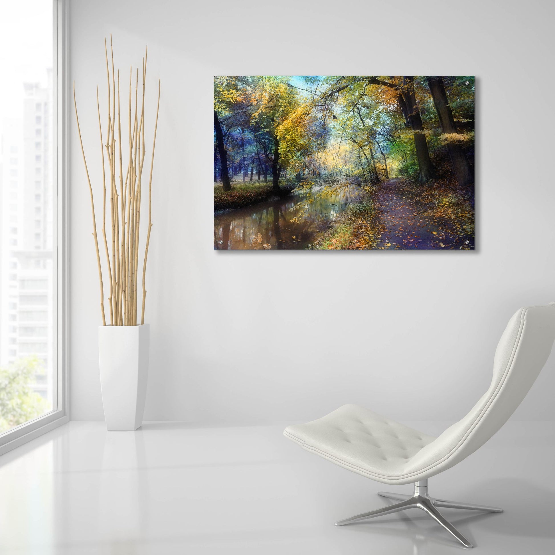 Epic Art ' Autumn Walk' by John Rivera, Acrylic Glass Wall Art,36x24