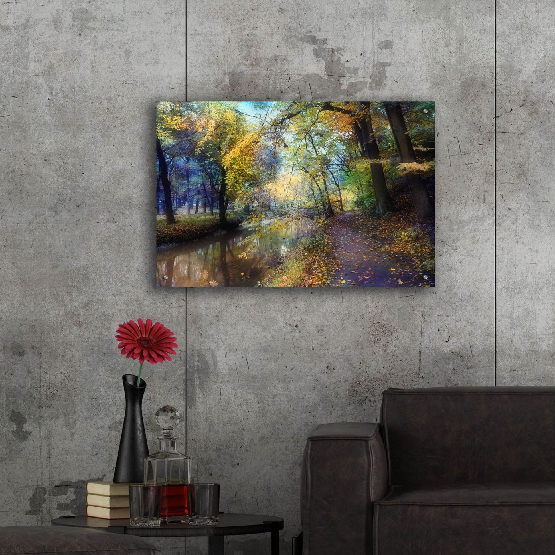 Epic Art ' Autumn Walk' by John Rivera, Acrylic Glass Wall Art,36x24