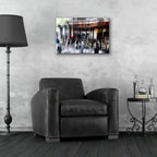 Epic Art ' Busy Sidewalk' by John Rivera, Acrylic Glass Wall Art,24x16