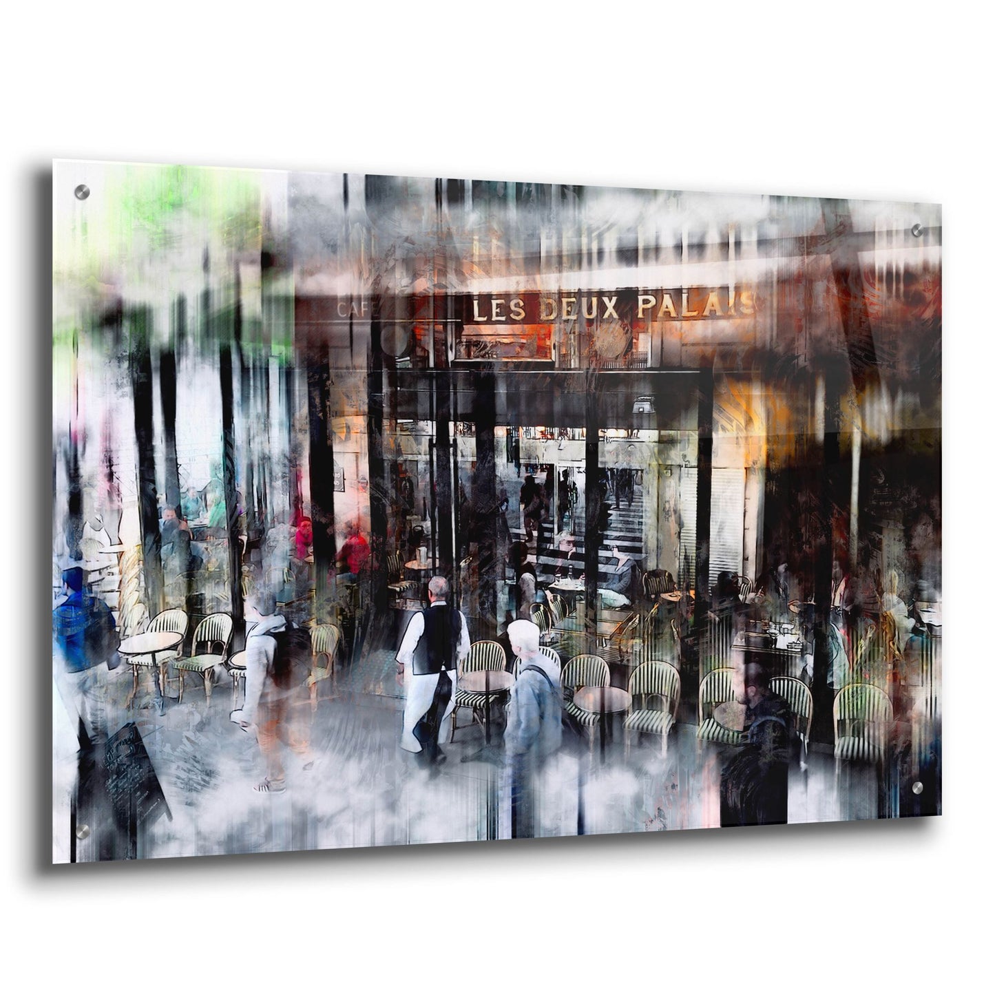 Epic Art ' Busy Sidewalk' by John Rivera, Acrylic Glass Wall Art,36x24