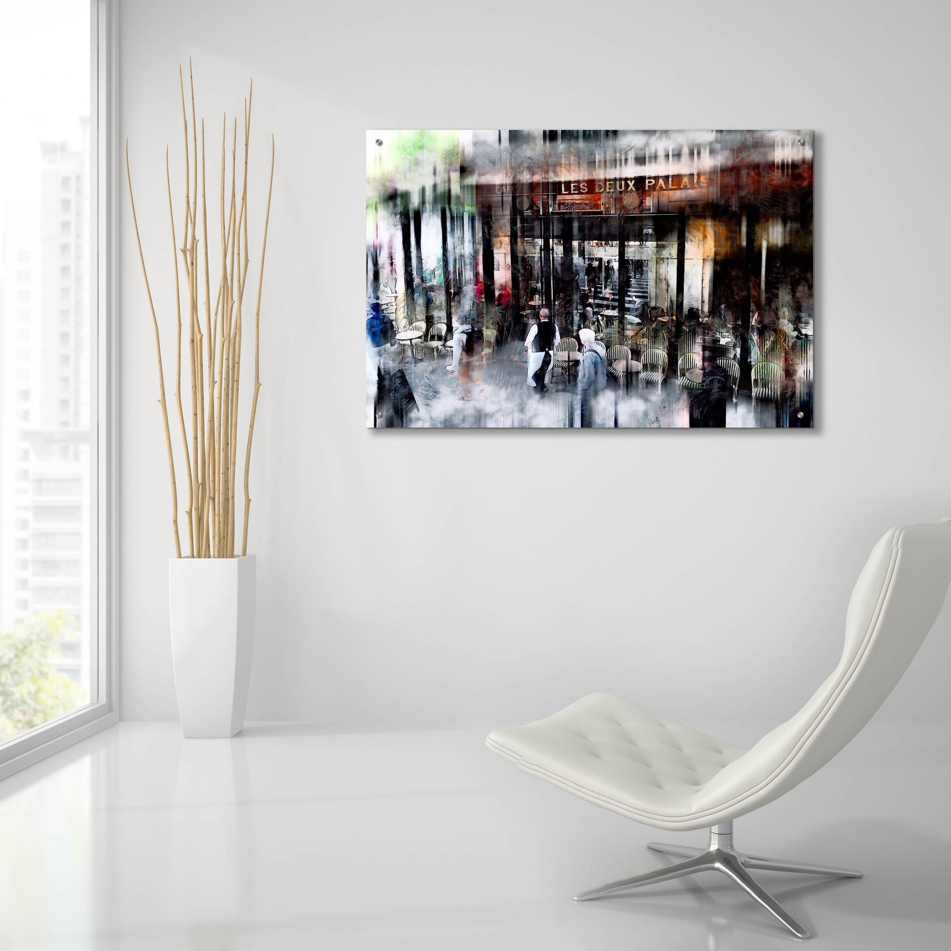 Epic Art ' Busy Sidewalk' by John Rivera, Acrylic Glass Wall Art,36x24