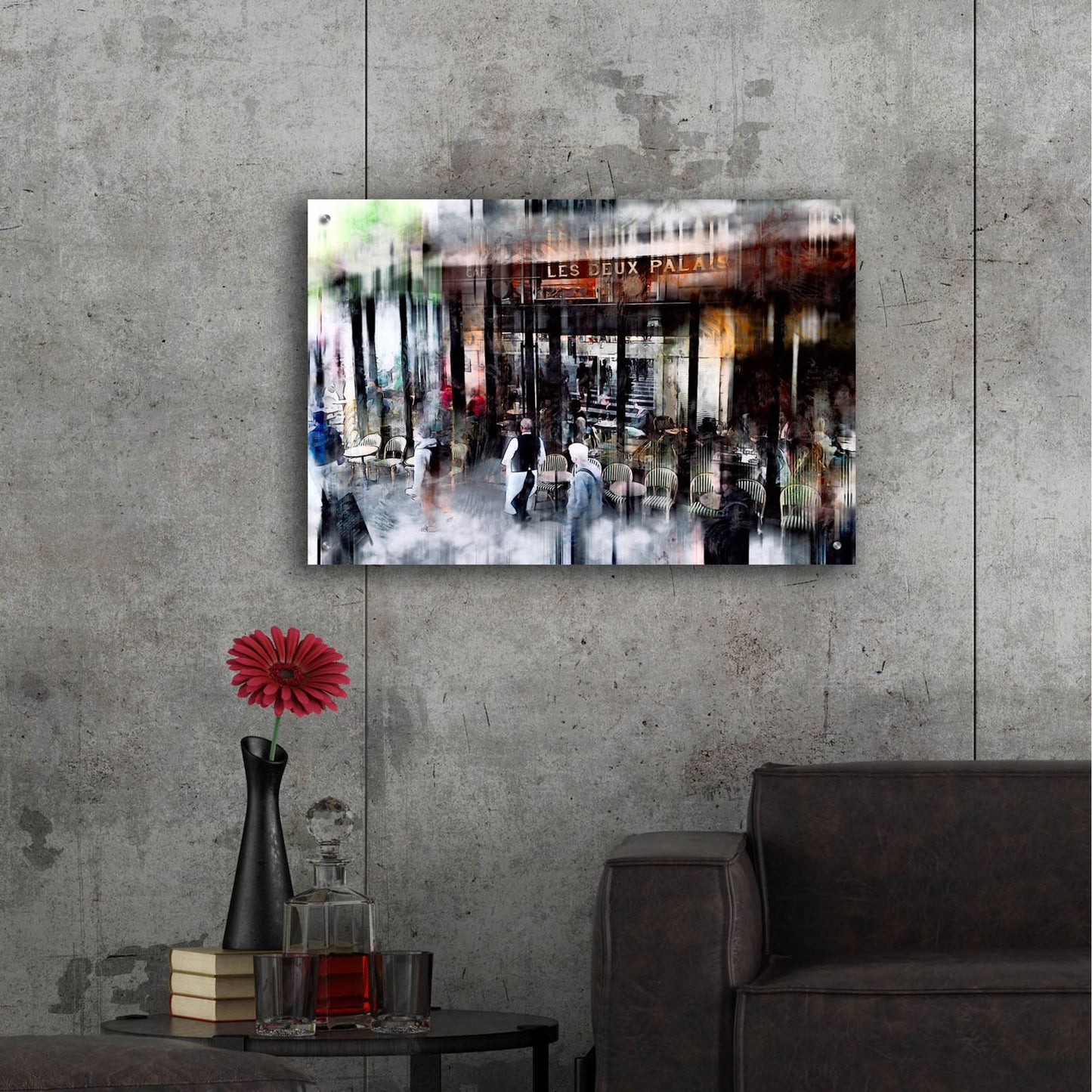 Epic Art ' Busy Sidewalk' by John Rivera, Acrylic Glass Wall Art,36x24