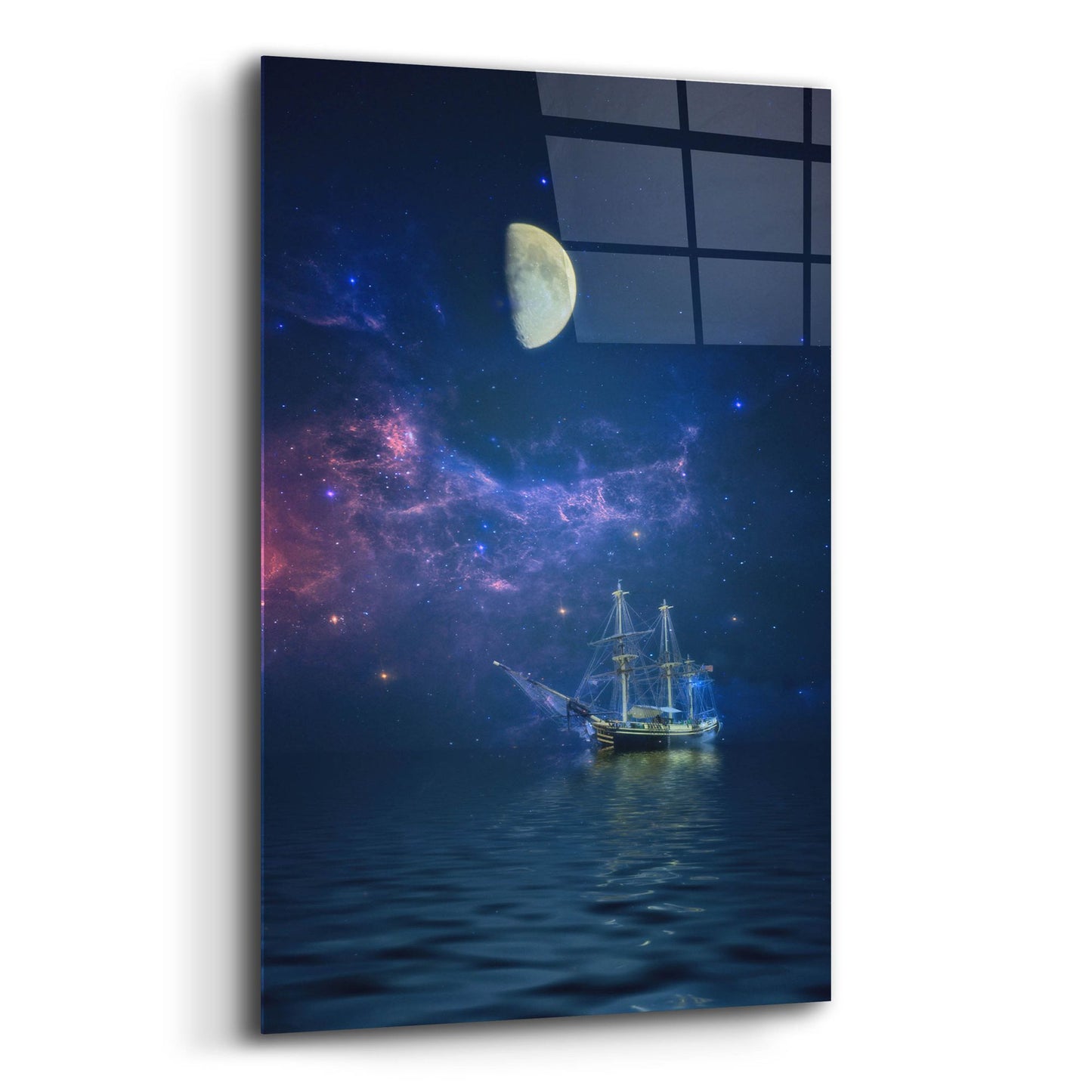 Epic Art ' By Way of the Moon and Stars' by John Rivera, Acrylic Glass Wall Art,12x16