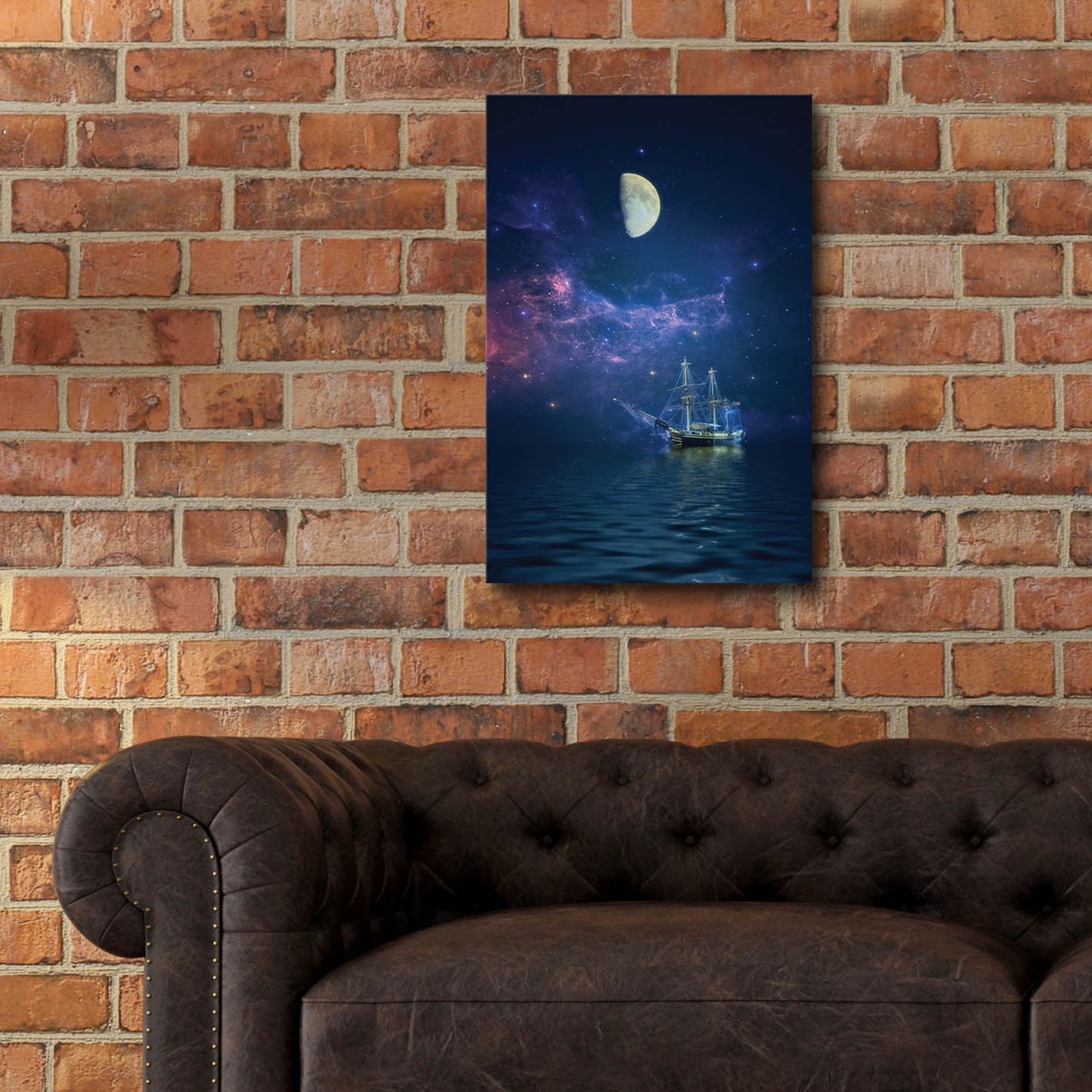 Epic Art ' By Way of the Moon and Stars' by John Rivera, Acrylic Glass Wall Art,16x24