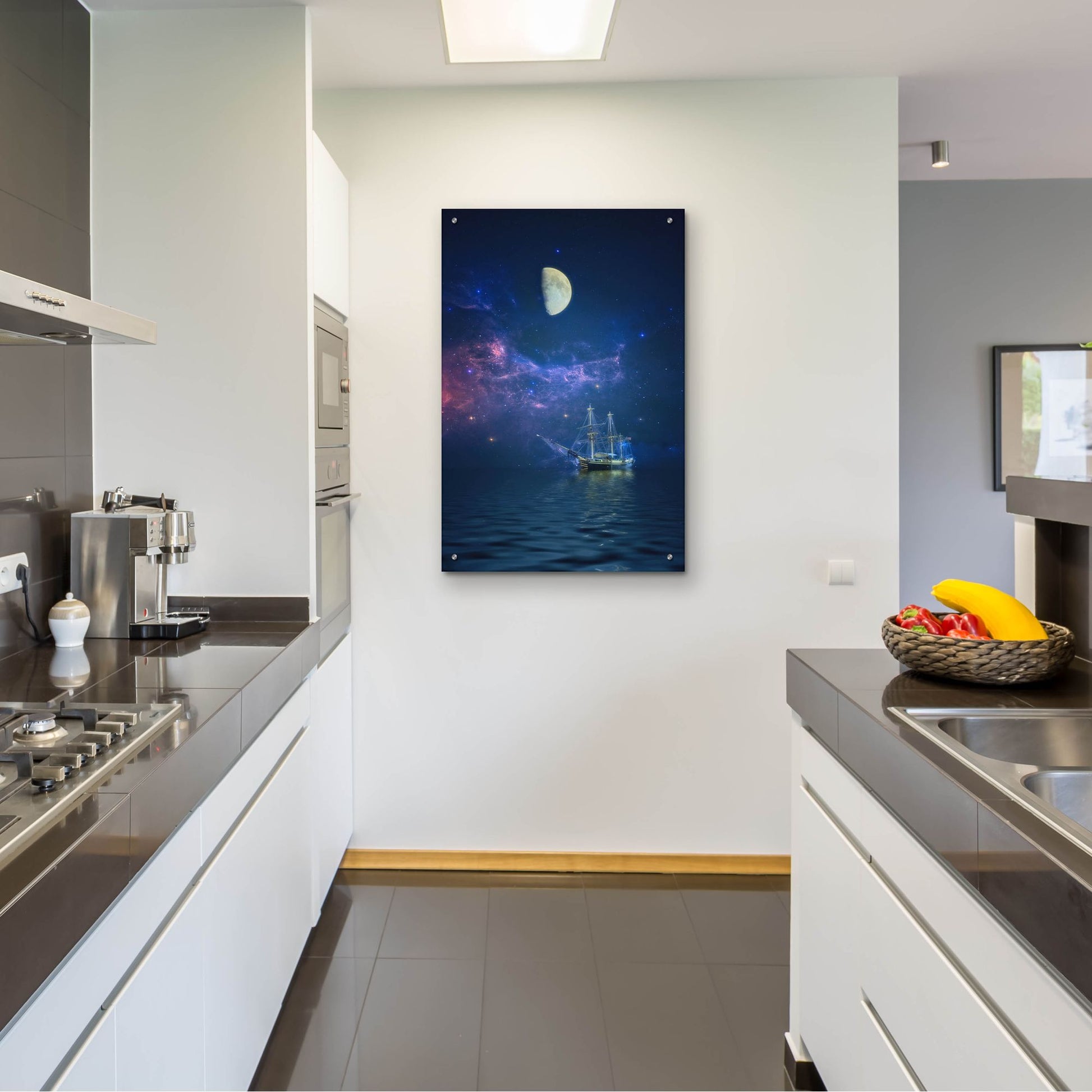 Epic Art ' By Way of the Moon and Stars' by John Rivera, Acrylic Glass Wall Art,24x36