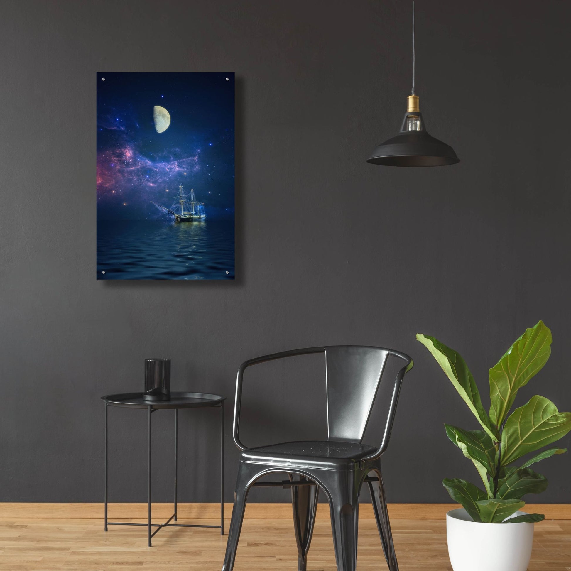 Epic Art ' By Way of the Moon and Stars' by John Rivera, Acrylic Glass Wall Art,24x36