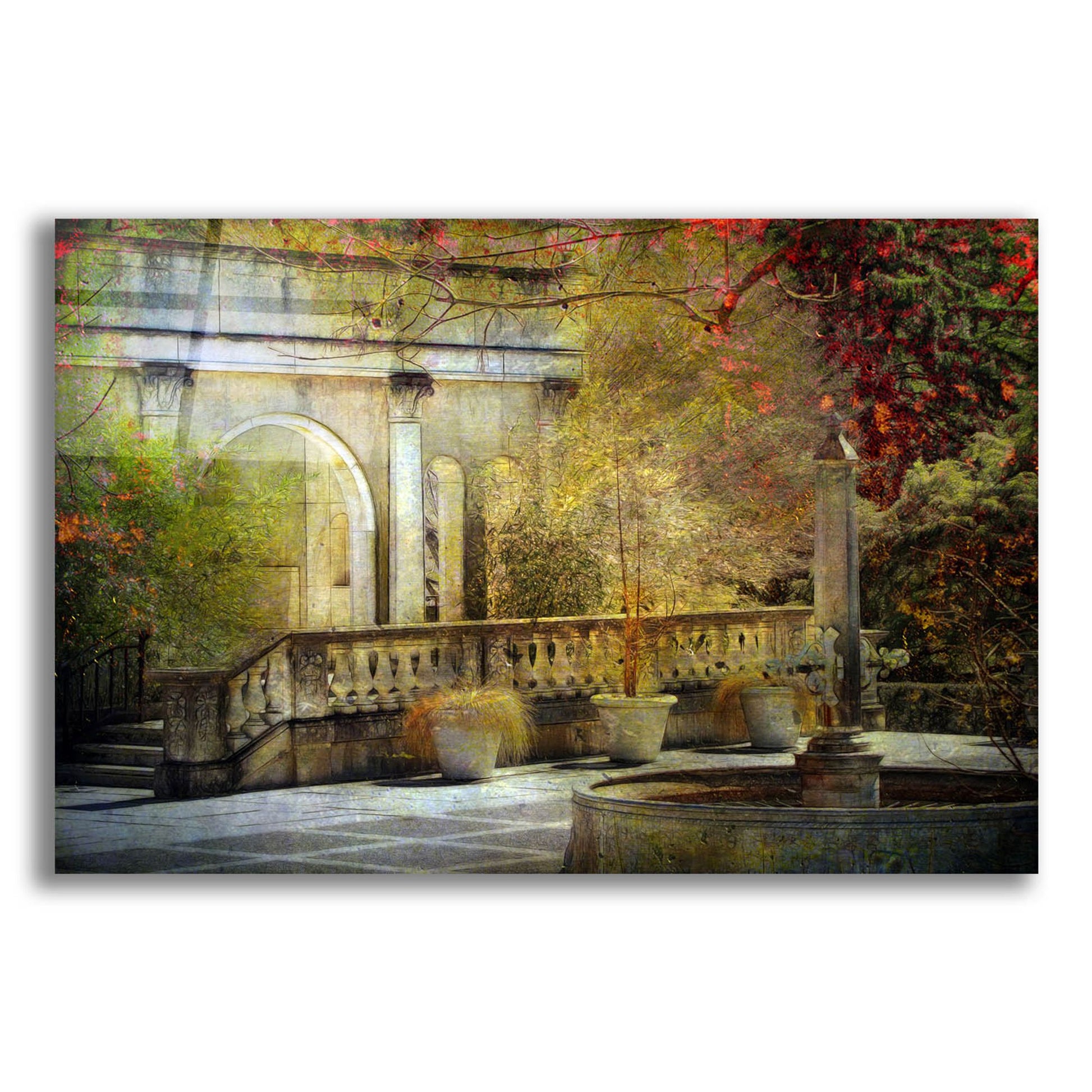 Epic Art ' Courtyard' by John Rivera, Acrylic Glass Wall Art,24x16