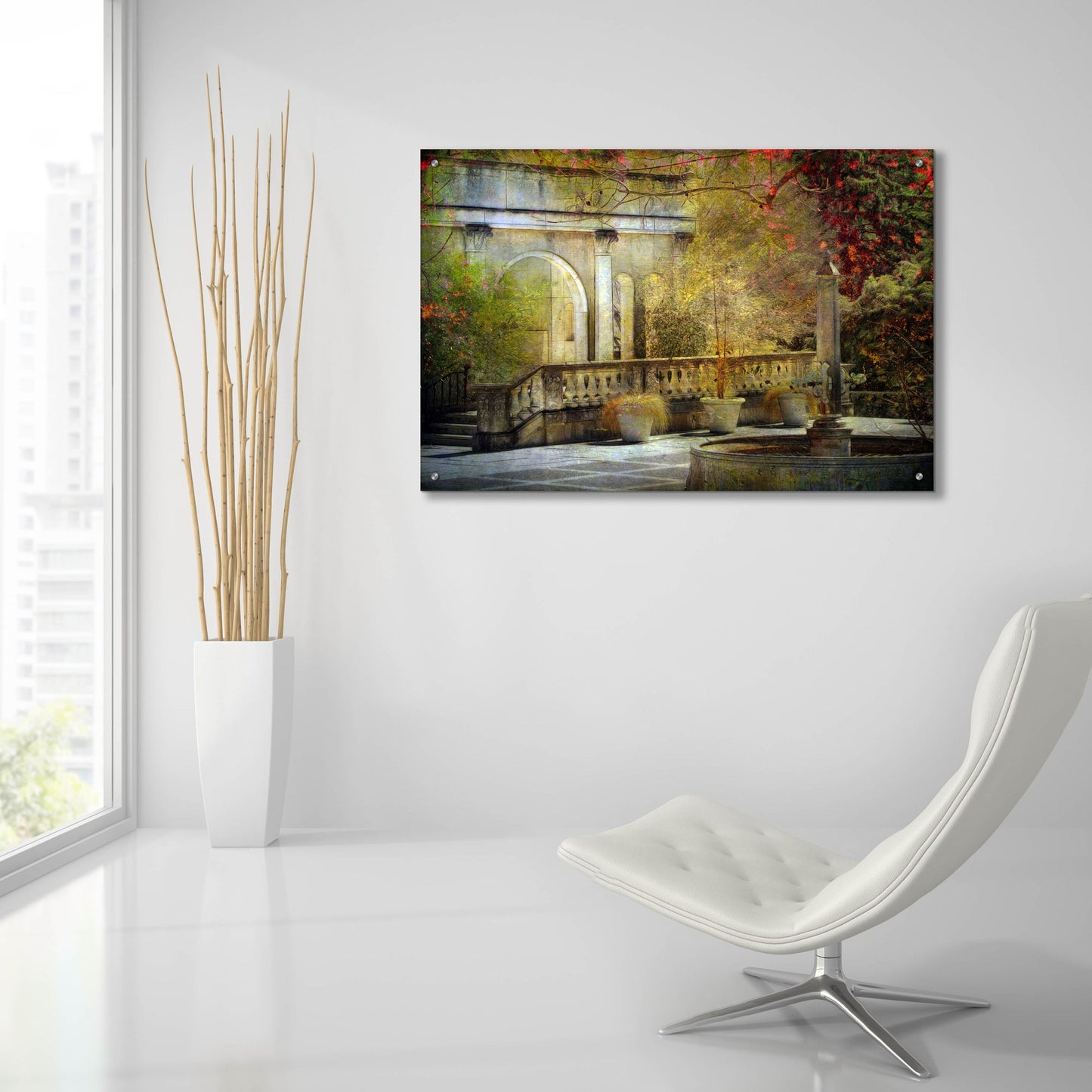 Epic Art ' Courtyard' by John Rivera, Acrylic Glass Wall Art,36x24