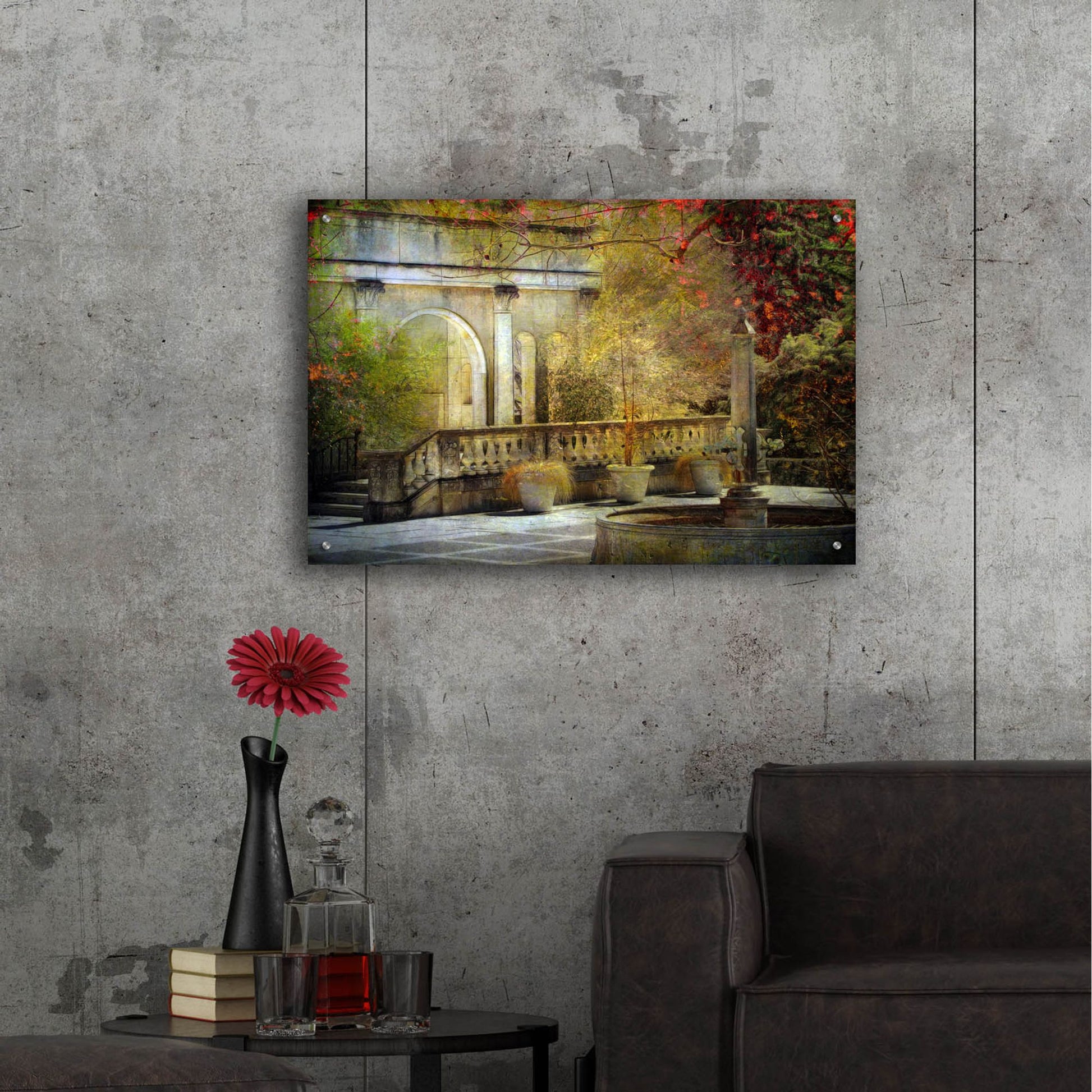 Epic Art ' Courtyard' by John Rivera, Acrylic Glass Wall Art,36x24