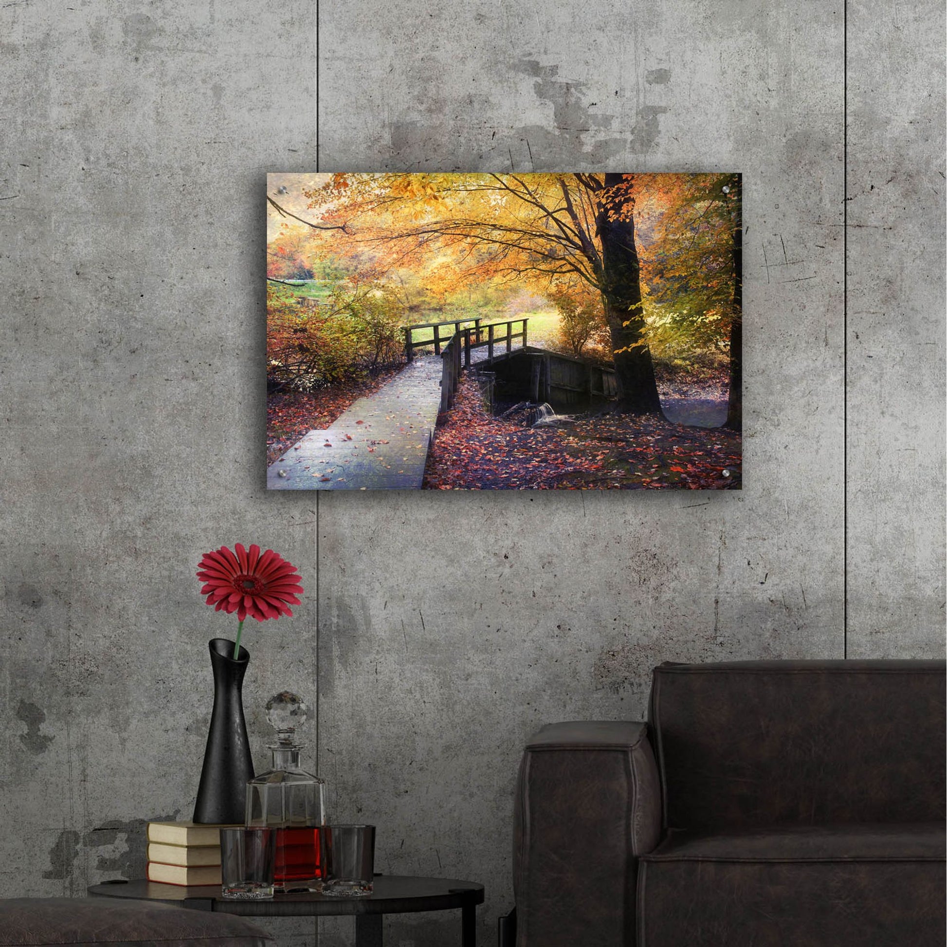 Epic Art ' Foot Bridge' by John Rivera, Acrylic Glass Wall Art,36x24