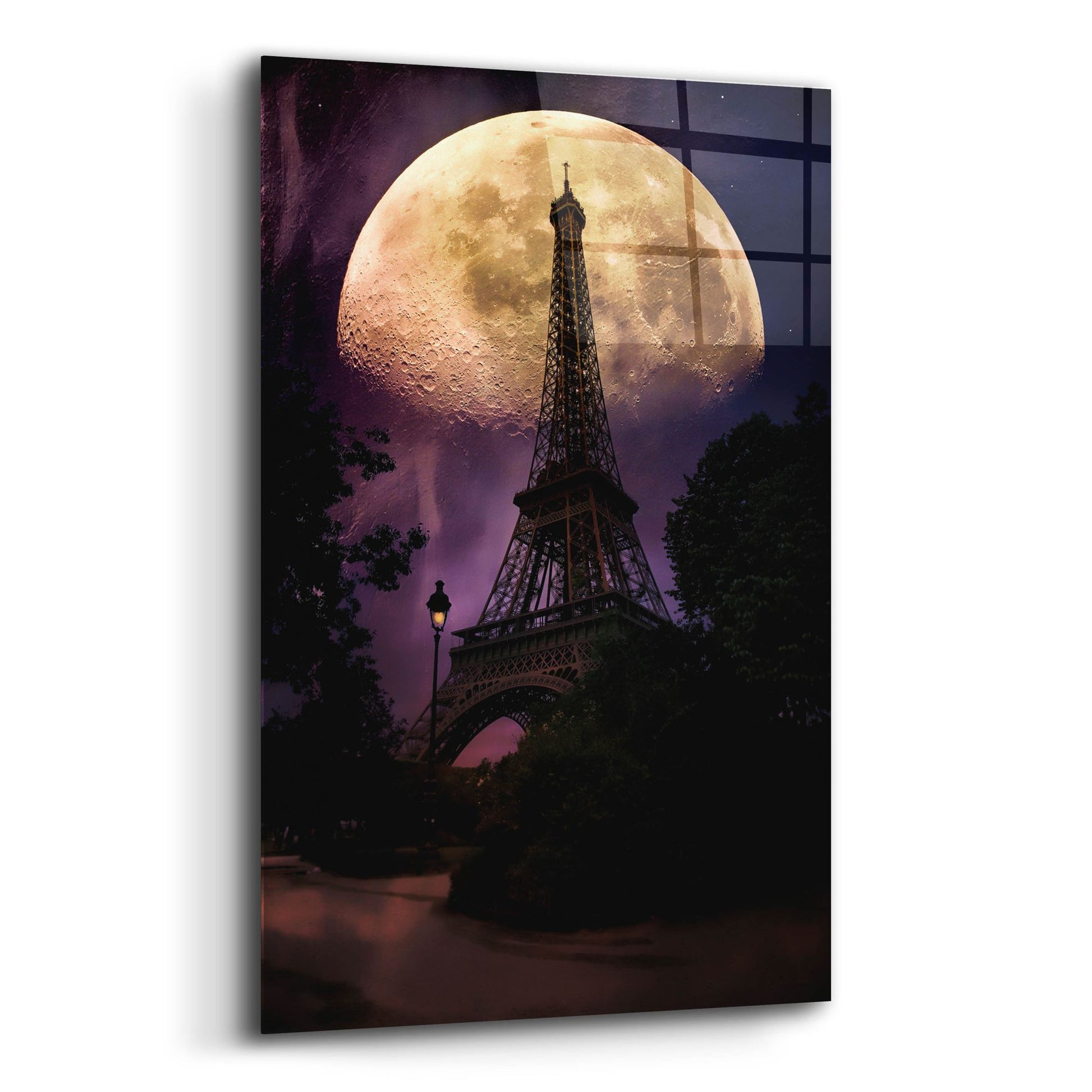 Epic Art ' Moonlight in Paris' by John Rivera, Acrylic Glass Wall Art,12x16