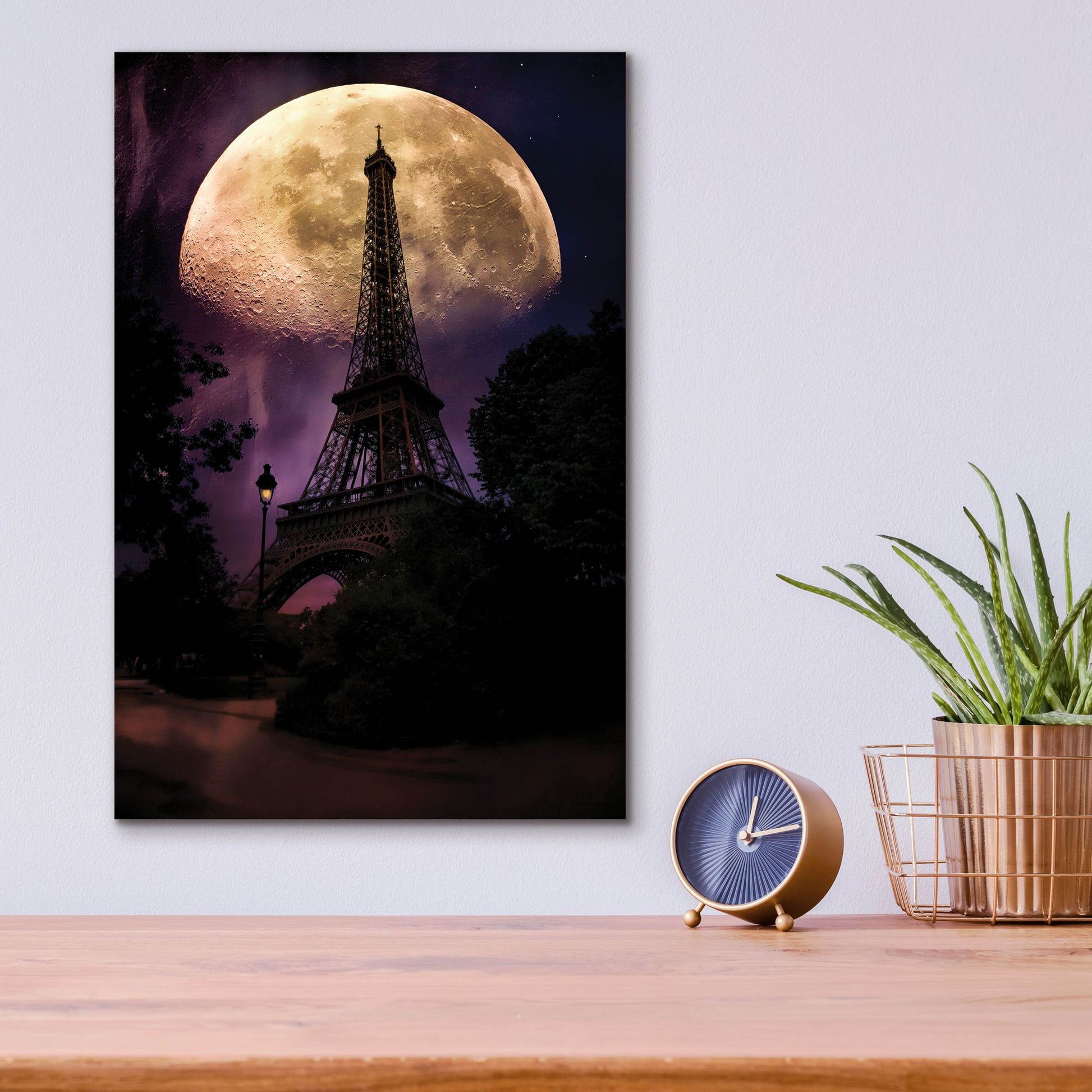 Epic Art ' Moonlight in Paris' by John Rivera, Acrylic Glass Wall Art,12x16