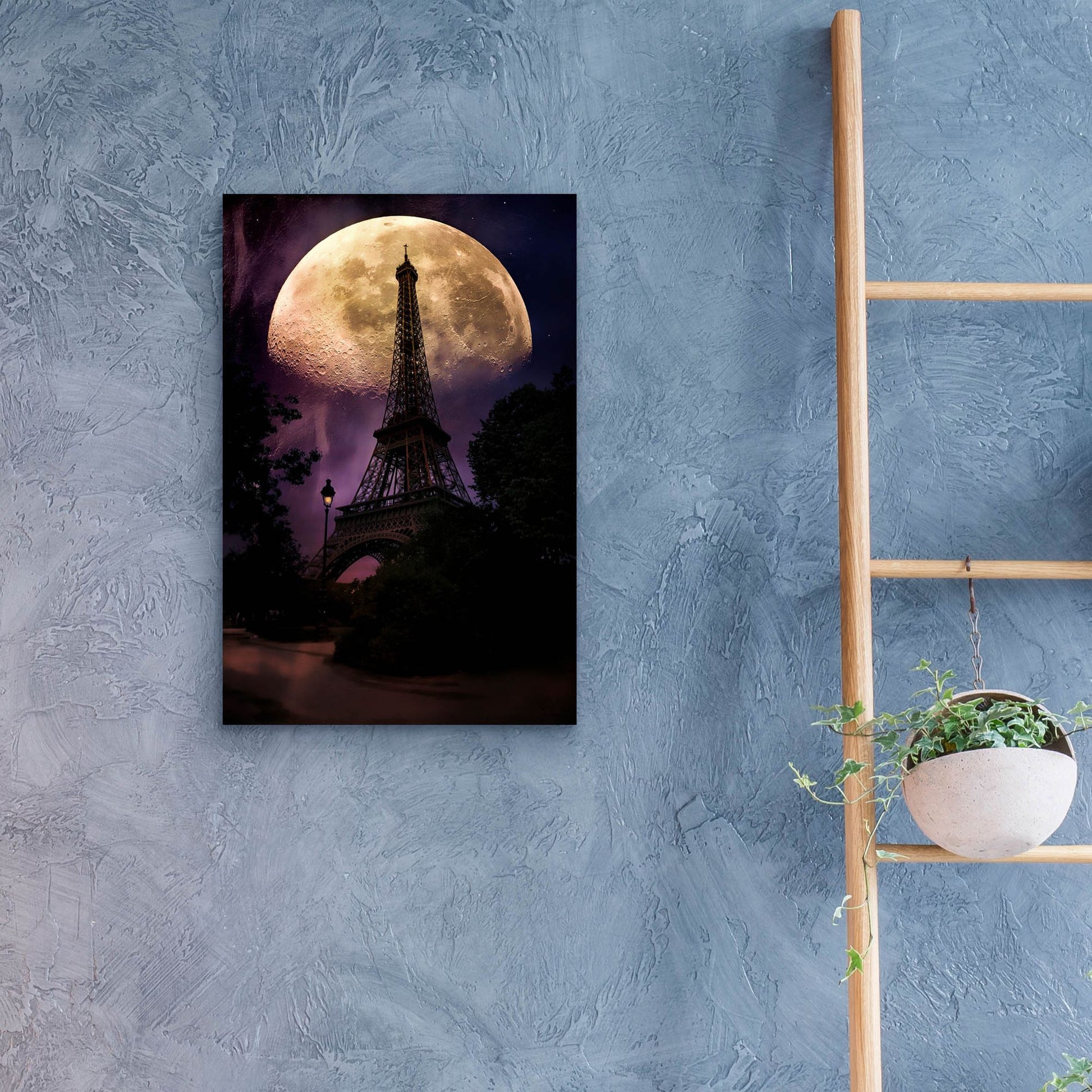 Epic Art ' Moonlight in Paris' by John Rivera, Acrylic Glass Wall Art,16x24