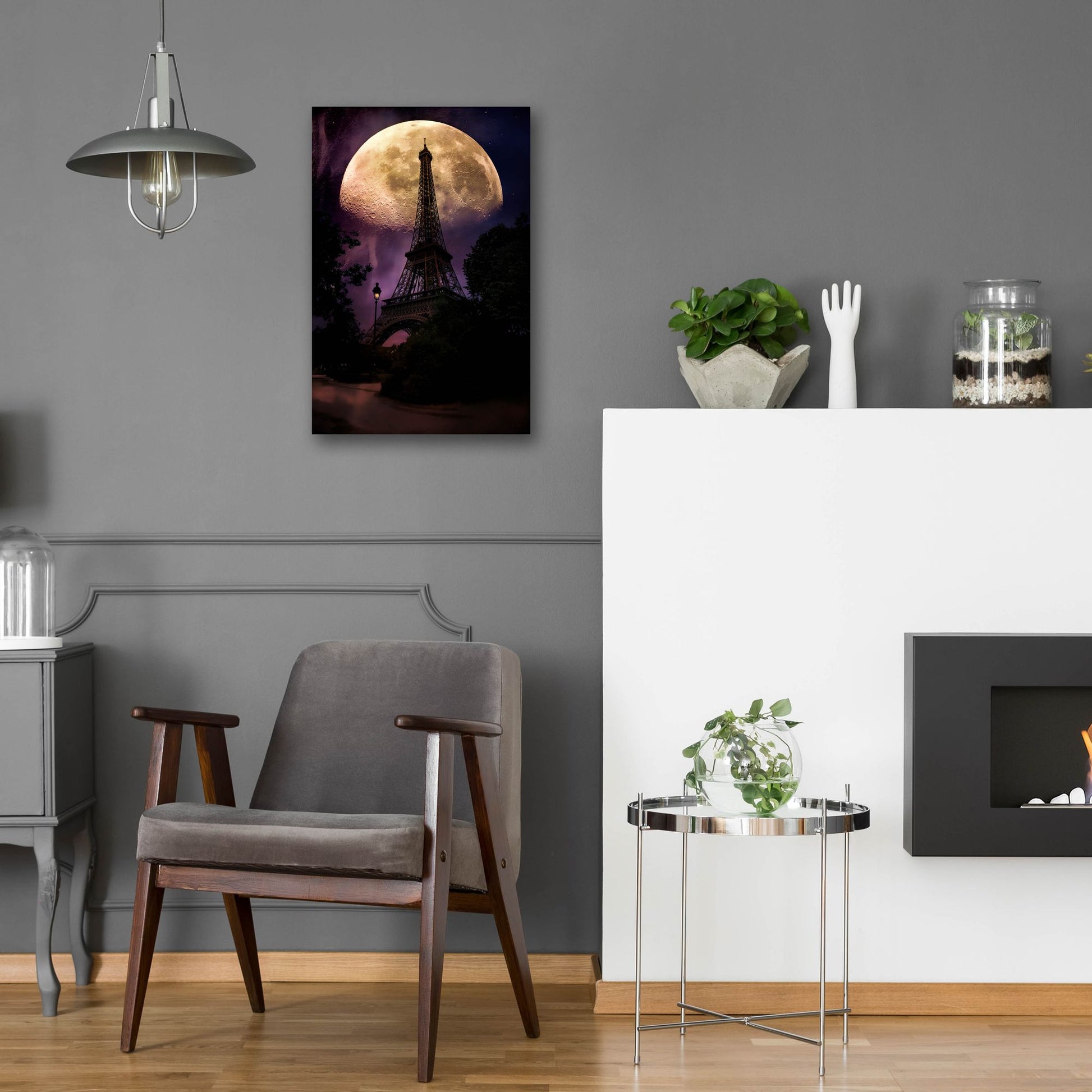 Epic Art ' Moonlight in Paris' by John Rivera, Acrylic Glass Wall Art,16x24