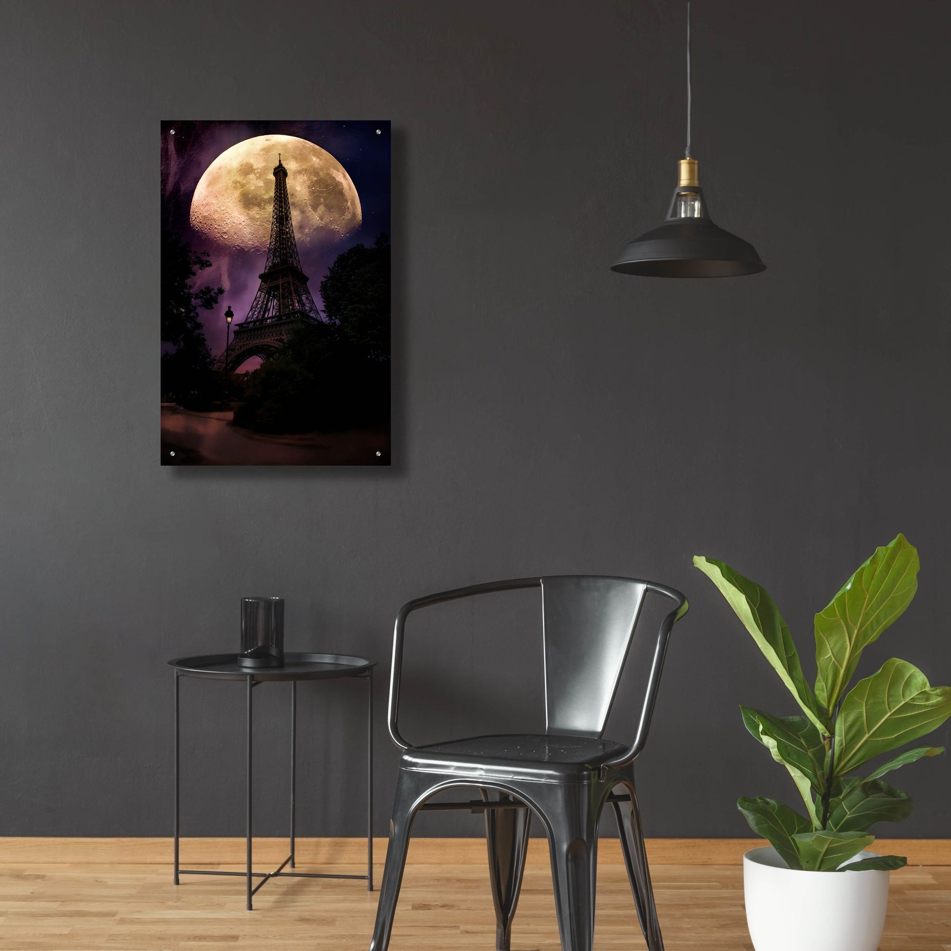 Epic Art ' Moonlight in Paris' by John Rivera, Acrylic Glass Wall Art,24x36