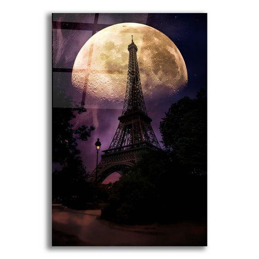 Epic Art ' Moonlight in Paris' by John Rivera, Acrylic Glass Wall Art