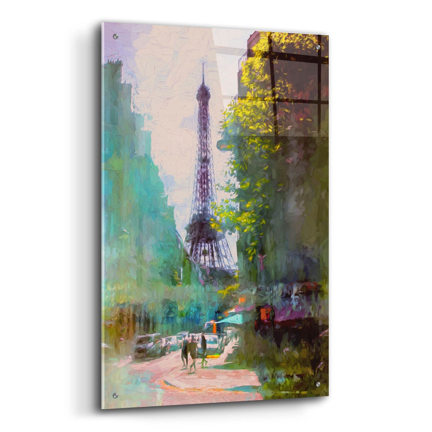 Epic Art ' Paris Street' by John Rivera, Acrylic Glass Wall Art,24x36