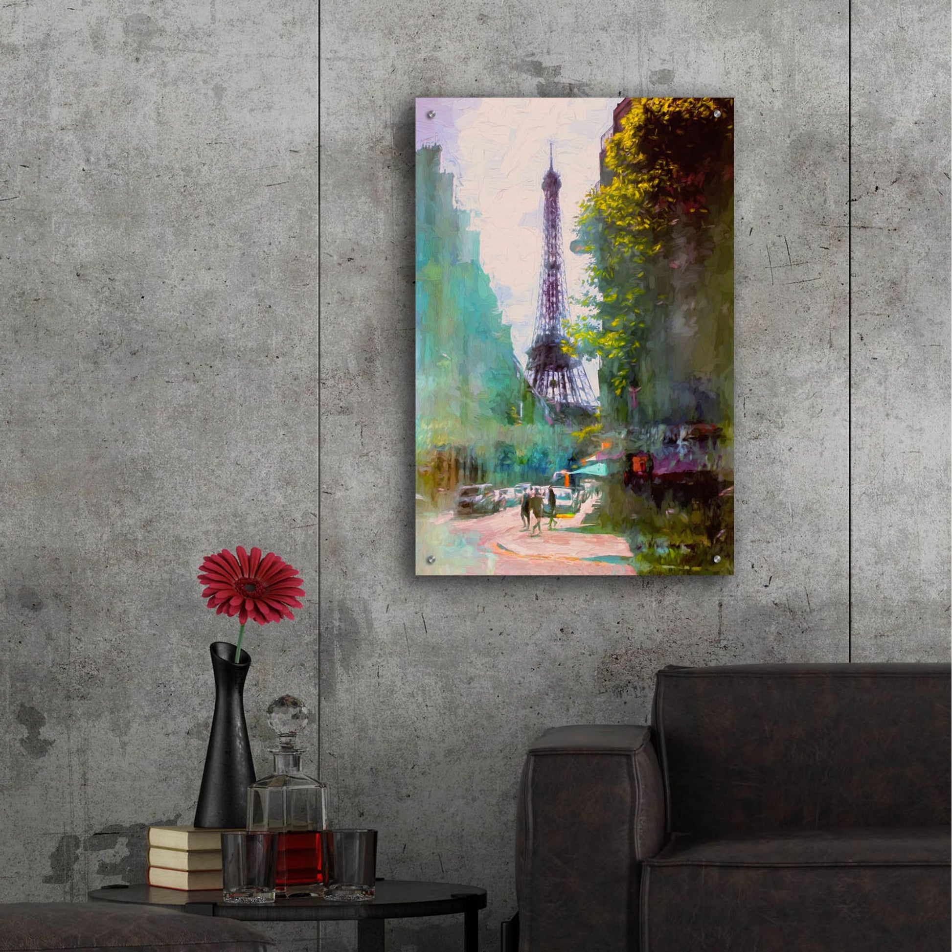 Epic Art ' Paris Street' by John Rivera, Acrylic Glass Wall Art,24x36