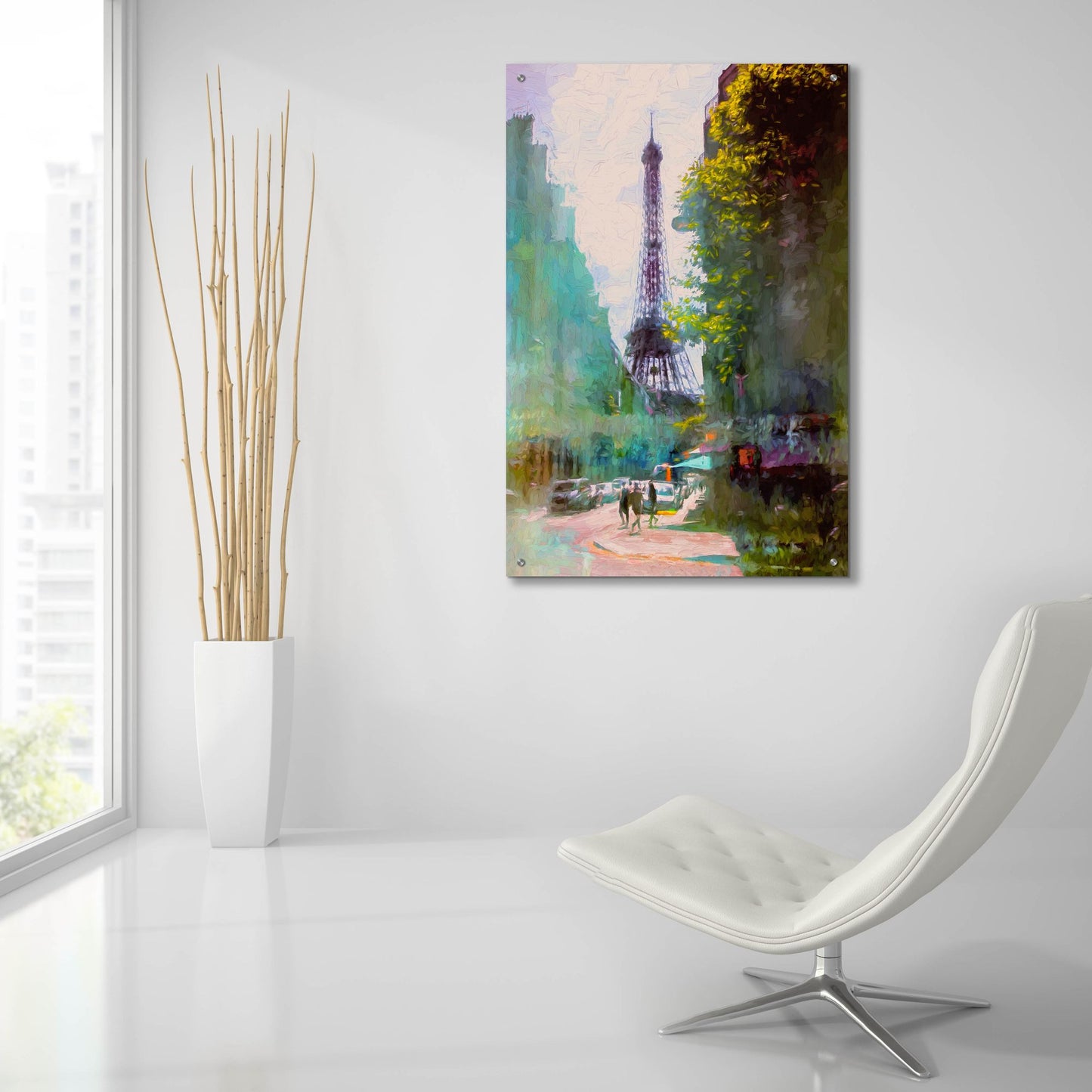 Epic Art ' Paris Street' by John Rivera, Acrylic Glass Wall Art,24x36