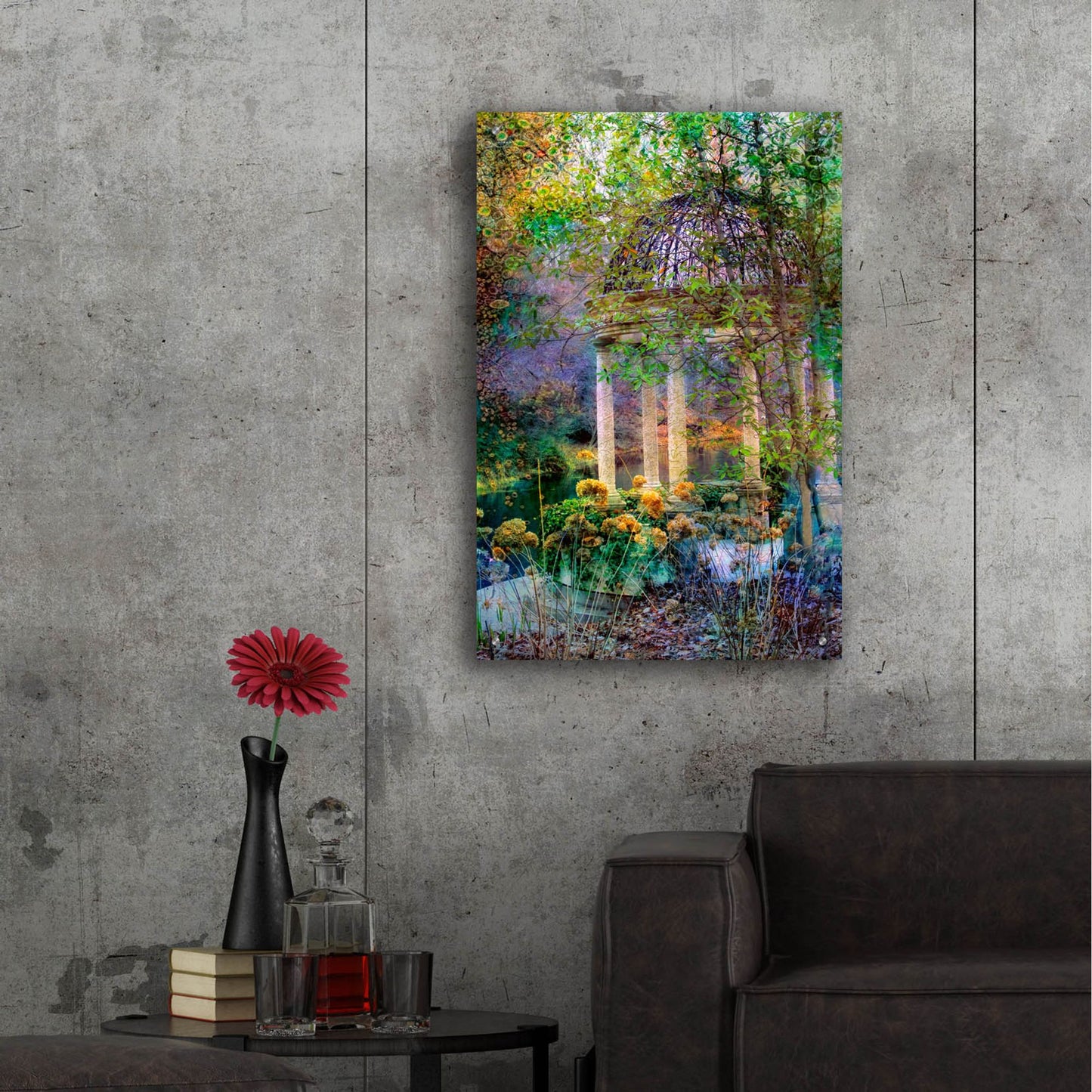 Epic Art ' The Gazebo' by John Rivera, Acrylic Glass Wall Art,24x36