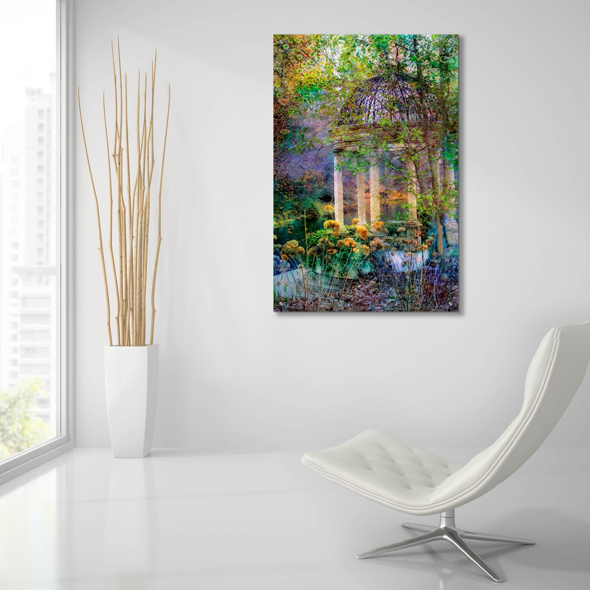 Epic Art ' The Gazebo' by John Rivera, Acrylic Glass Wall Art,24x36