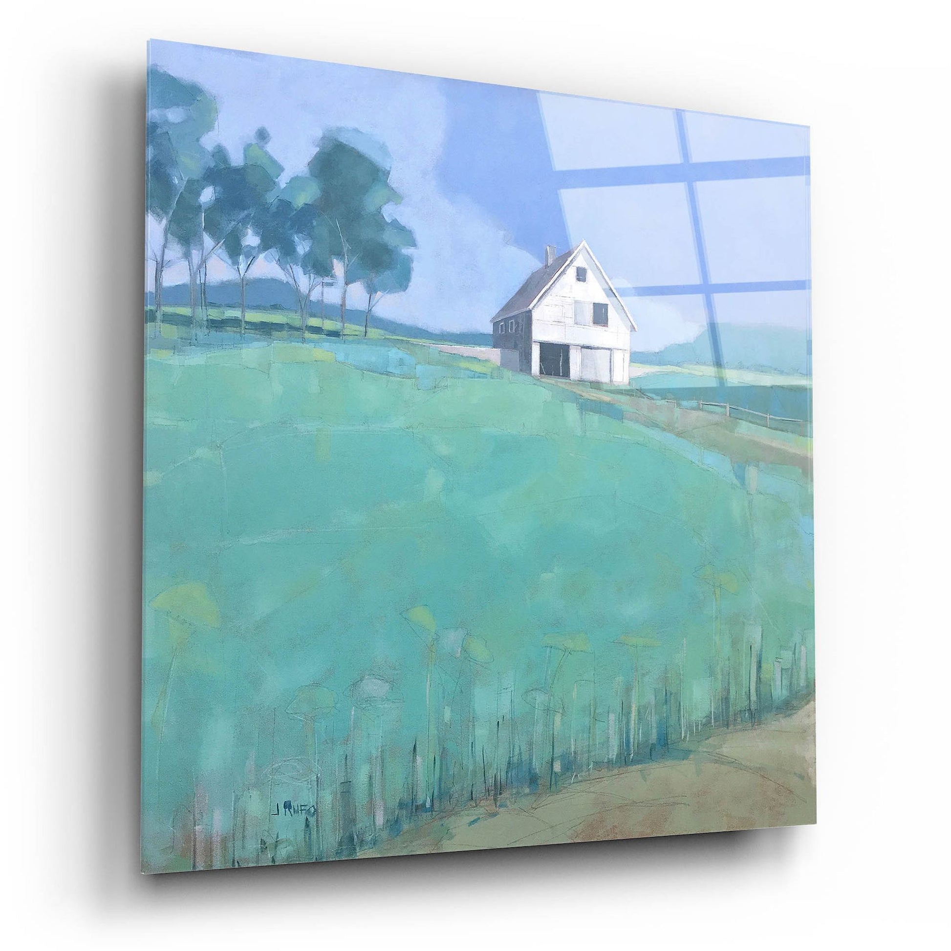 Epic Art ' Barn in Midsummer Light' by John Rufo, Acrylic Glass Wall Art,12x12