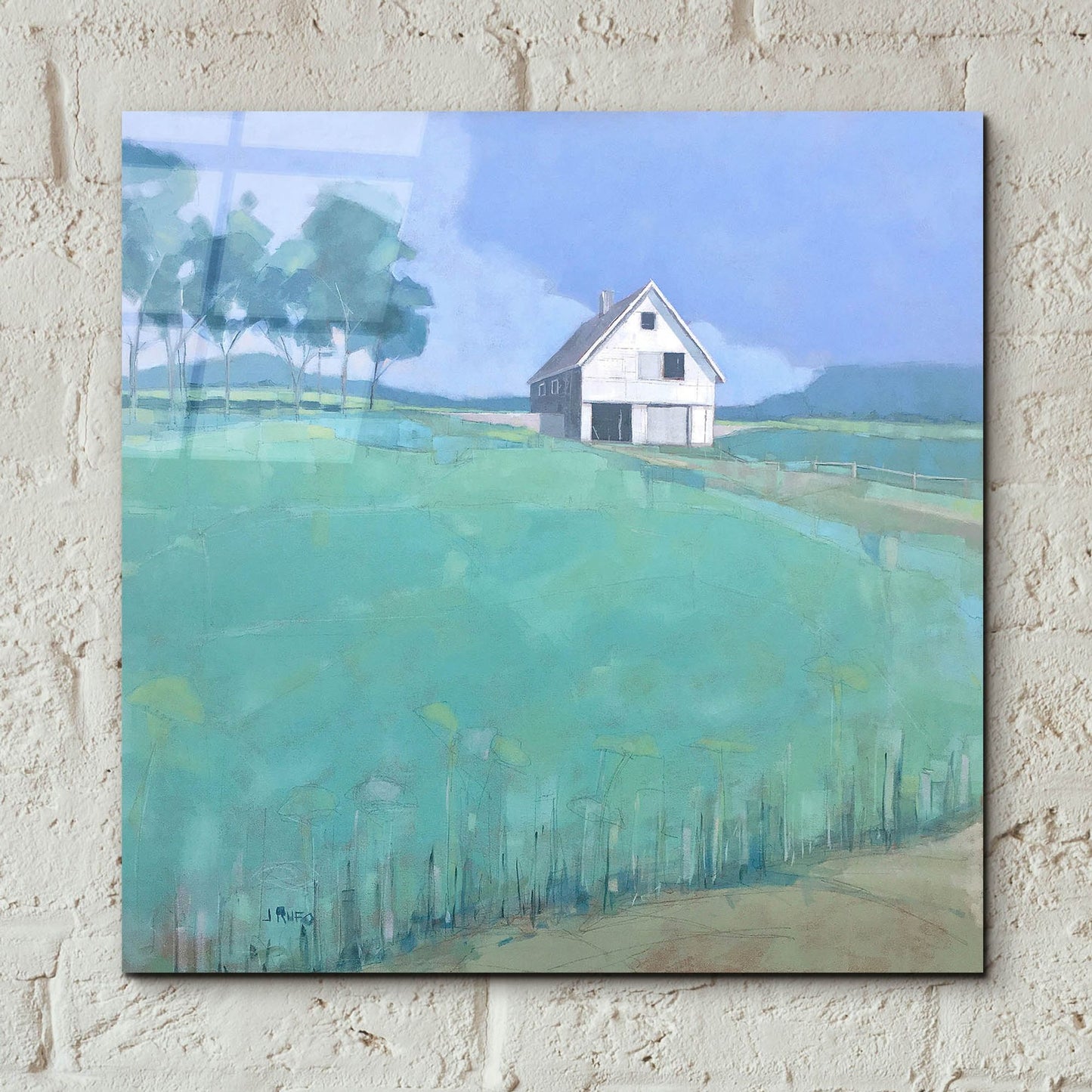 Epic Art ' Barn in Midsummer Light' by John Rufo, Acrylic Glass Wall Art,12x12