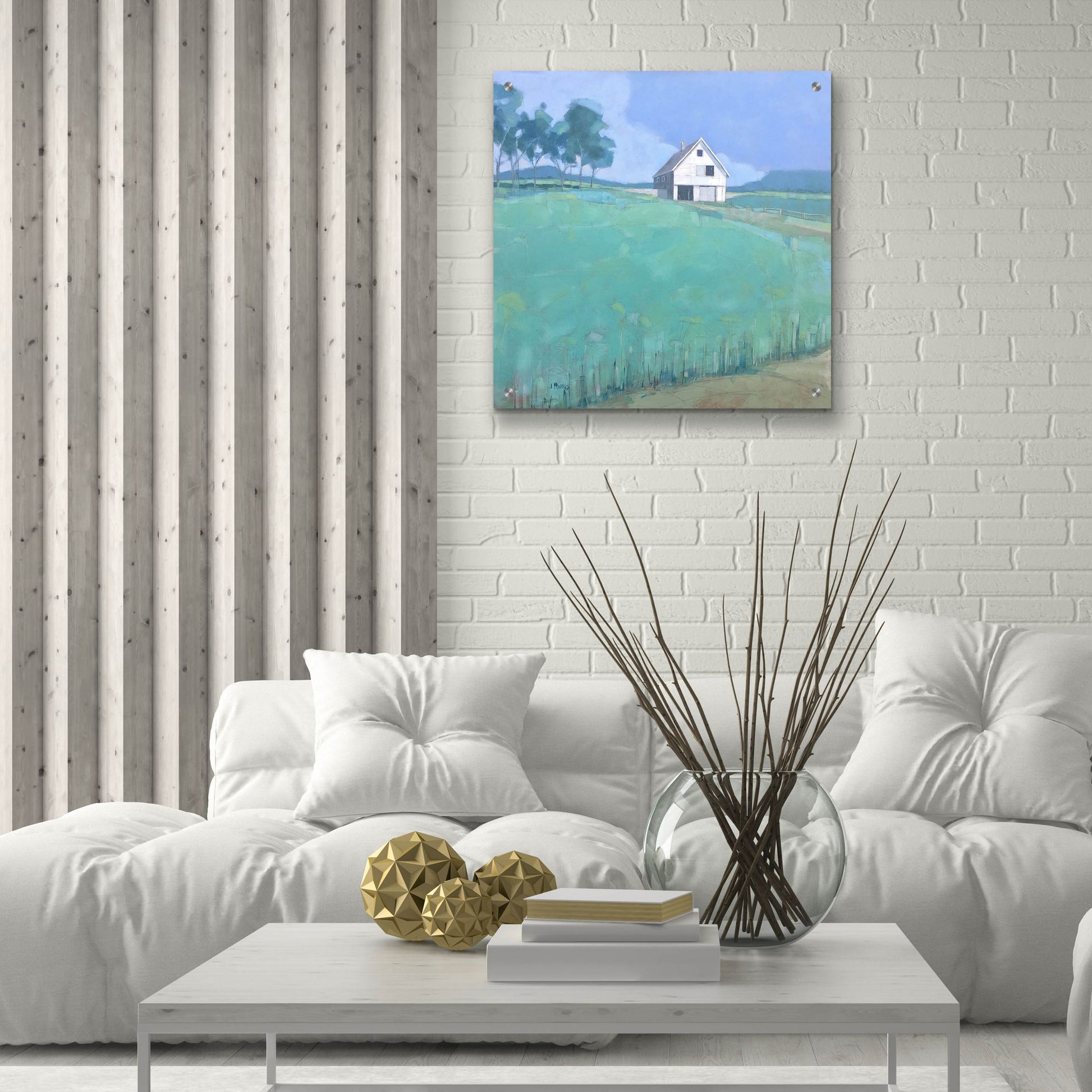 Epic Art ' Barn in Midsummer Light' by John Rufo, Acrylic Glass Wall Art,24x24