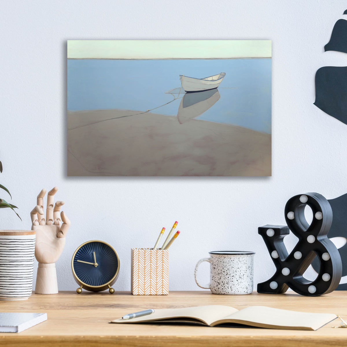 Epic Art ' White Dory' by John Rufo, Acrylic Glass Wall Art,16x12