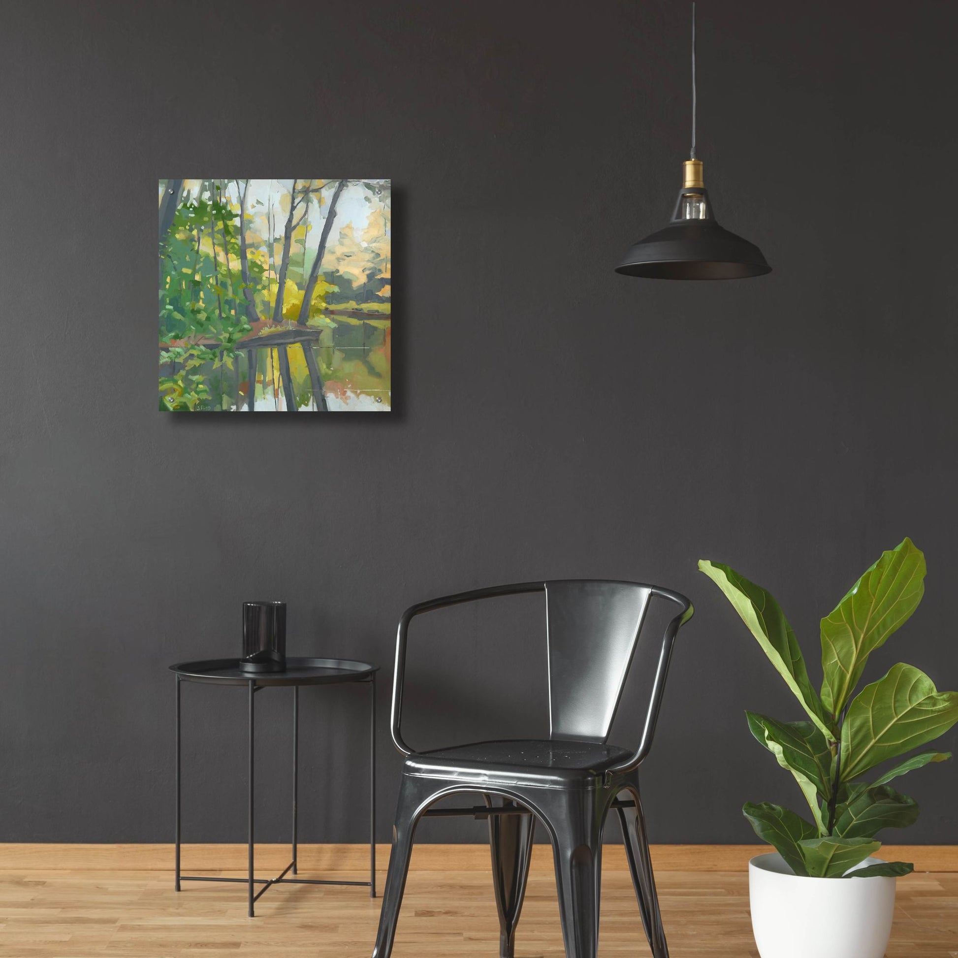 Epic Art ' Wooded Pond' by John Rufo, Acrylic Glass Wall Art,24x24