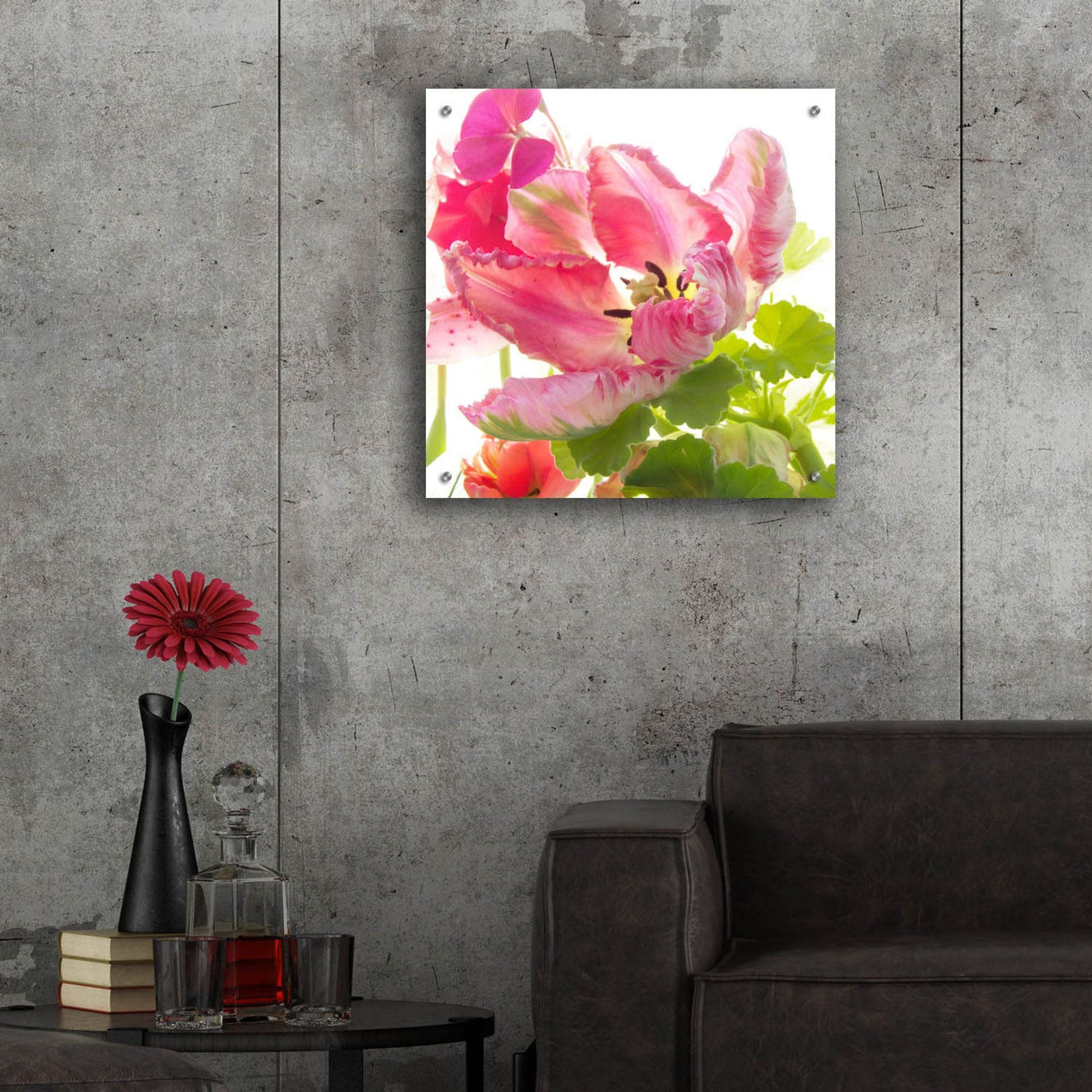 Epic Art ' Parrot Tulip One' by Judy Stalus, Acrylic Glass Wall Art,24x24