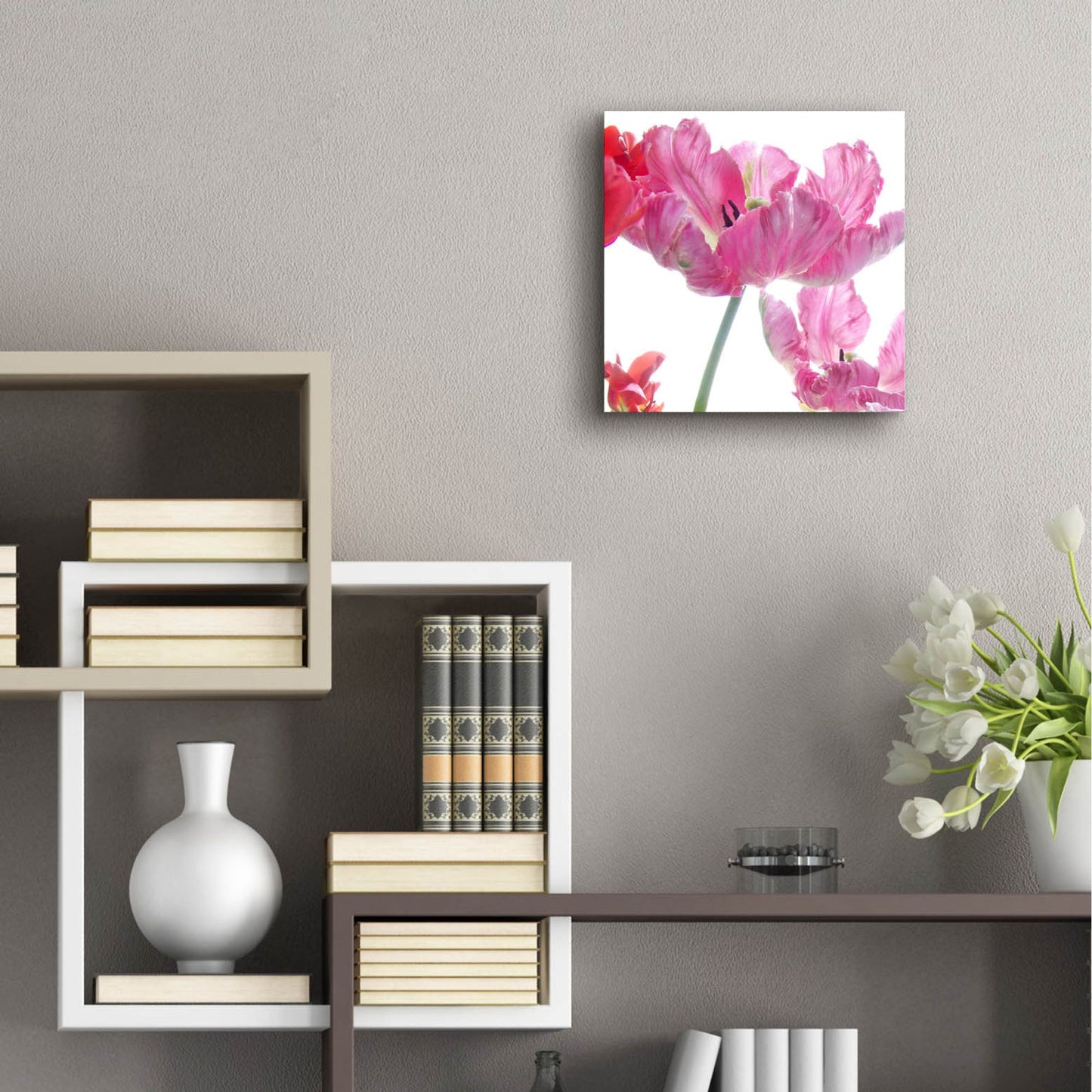 Epic Art ' Parrot Tulips' by Judy Stalus, Acrylic Glass Wall Art,12x12