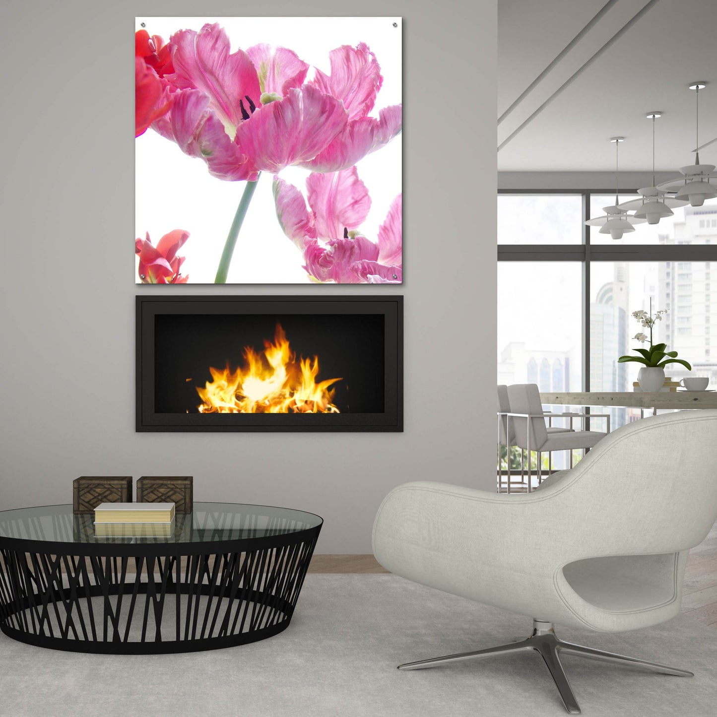 Epic Art ' Parrot Tulips' by Judy Stalus, Acrylic Glass Wall Art,36x36