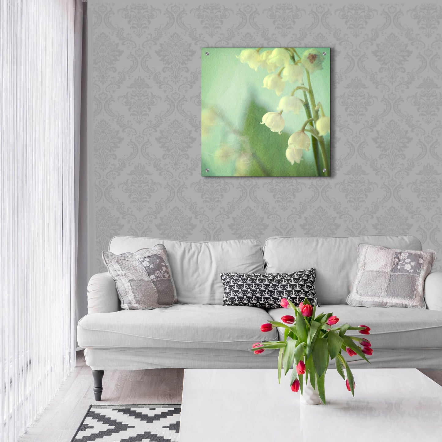 Epic Art ' Lily of the Valley' by Judy Stalus, Acrylic Glass Wall Art,24x24