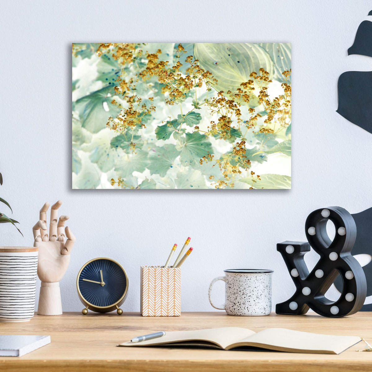 Epic Art ' Golden Lady's Mantle' by Judy Stalus, Acrylic Glass Wall Art,16x12