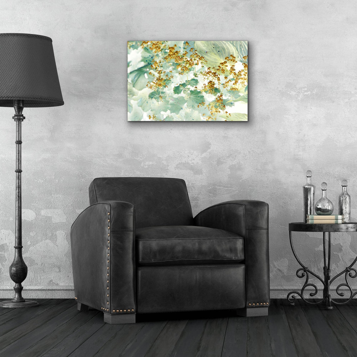 Epic Art ' Golden Lady's Mantle' by Judy Stalus, Acrylic Glass Wall Art,24x16