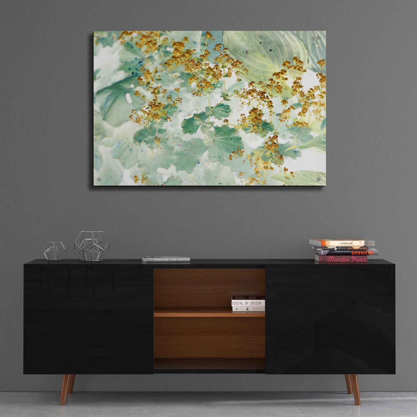 Epic Art ' Golden Lady's Mantle' by Judy Stalus, Acrylic Glass Wall Art,36x24